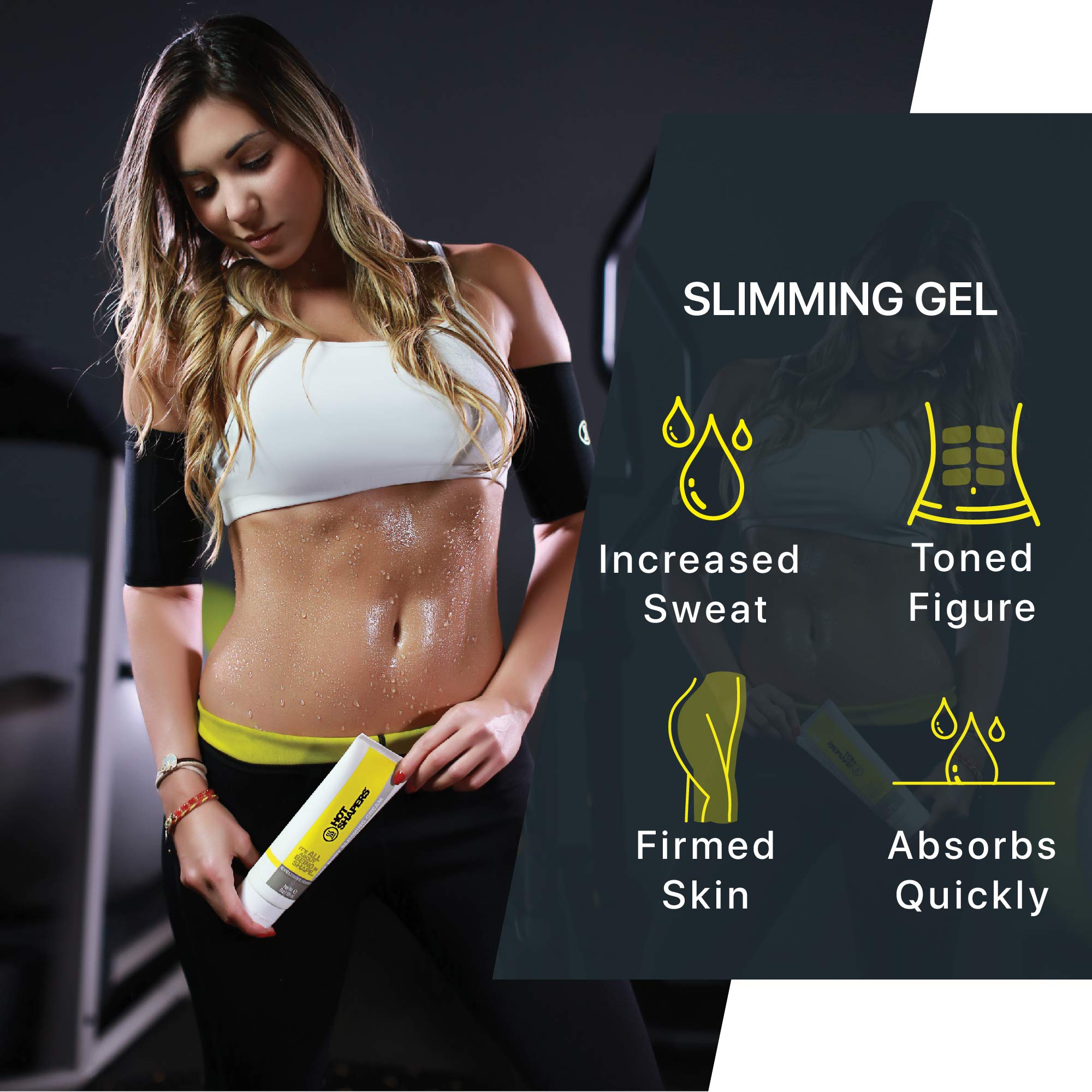 Hot Shapers Slimming Gel -Sweat Cream For Firming And Workout Muscle Recovery - Skin Tightening Lotion For The Body And Tummy Tu