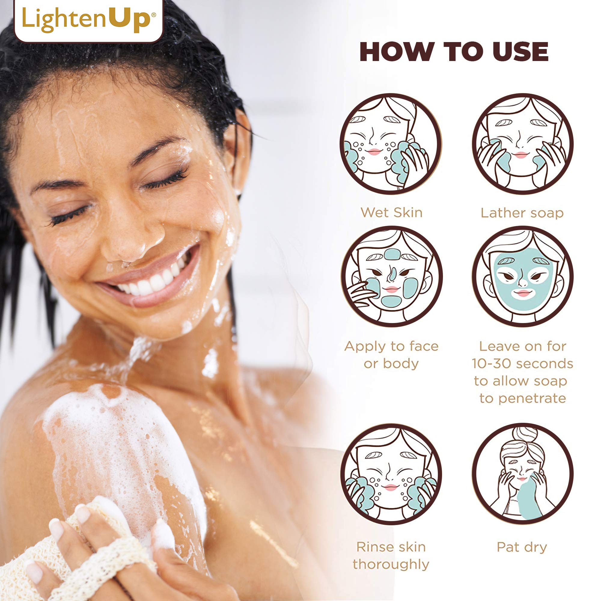 Omic Lightenup, Exfoliating Soap - 200G / 7Fl Oz - Skin Brightening Soap, Cleansing Bar, Formulated To Fade Dark Spots, With Apr