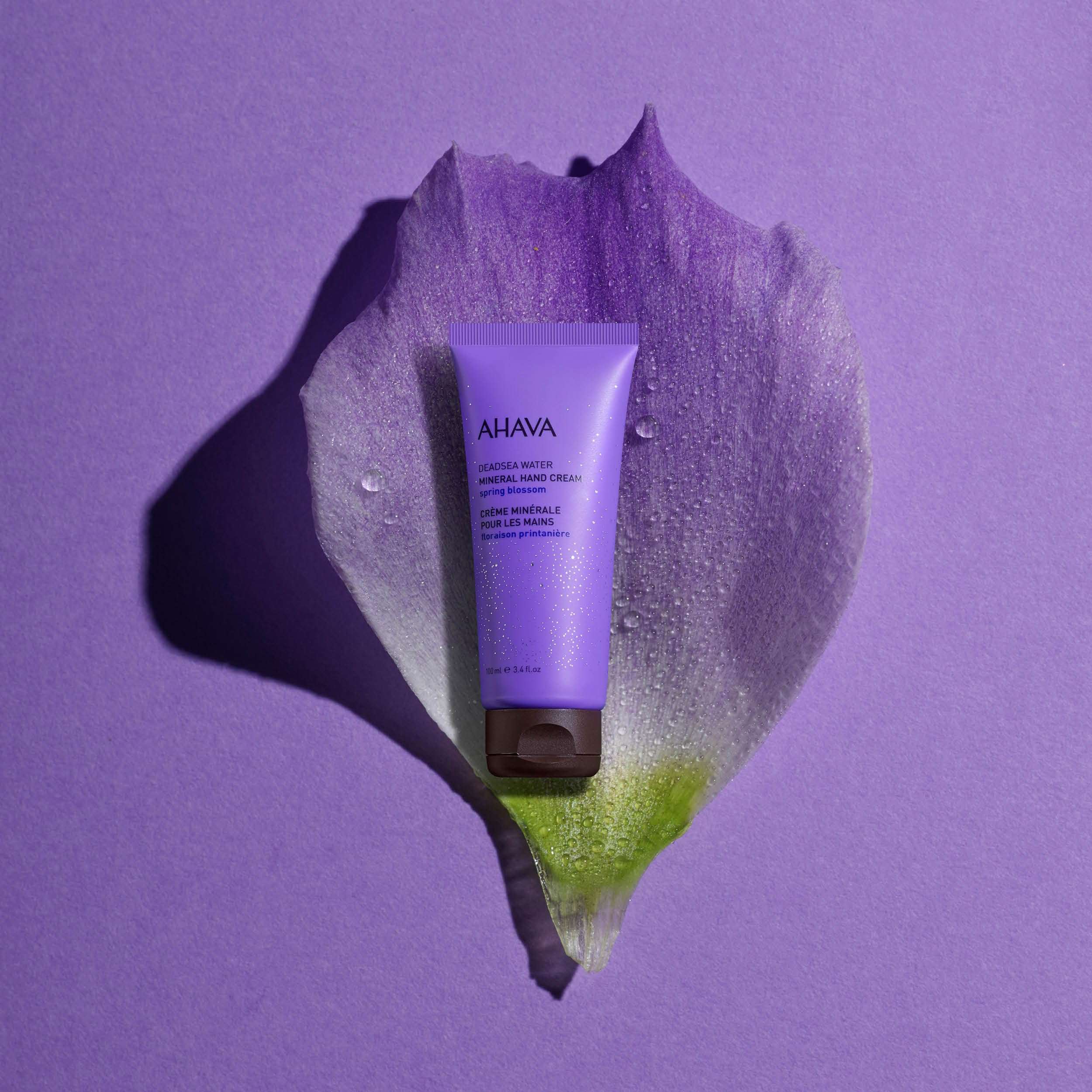Ahava Dead Sea Water Mineral Hand Cream, Spring Blossom - Hand Moisturizer For Dry Cracked Hands, Light & Fast Absorbing, Enrich