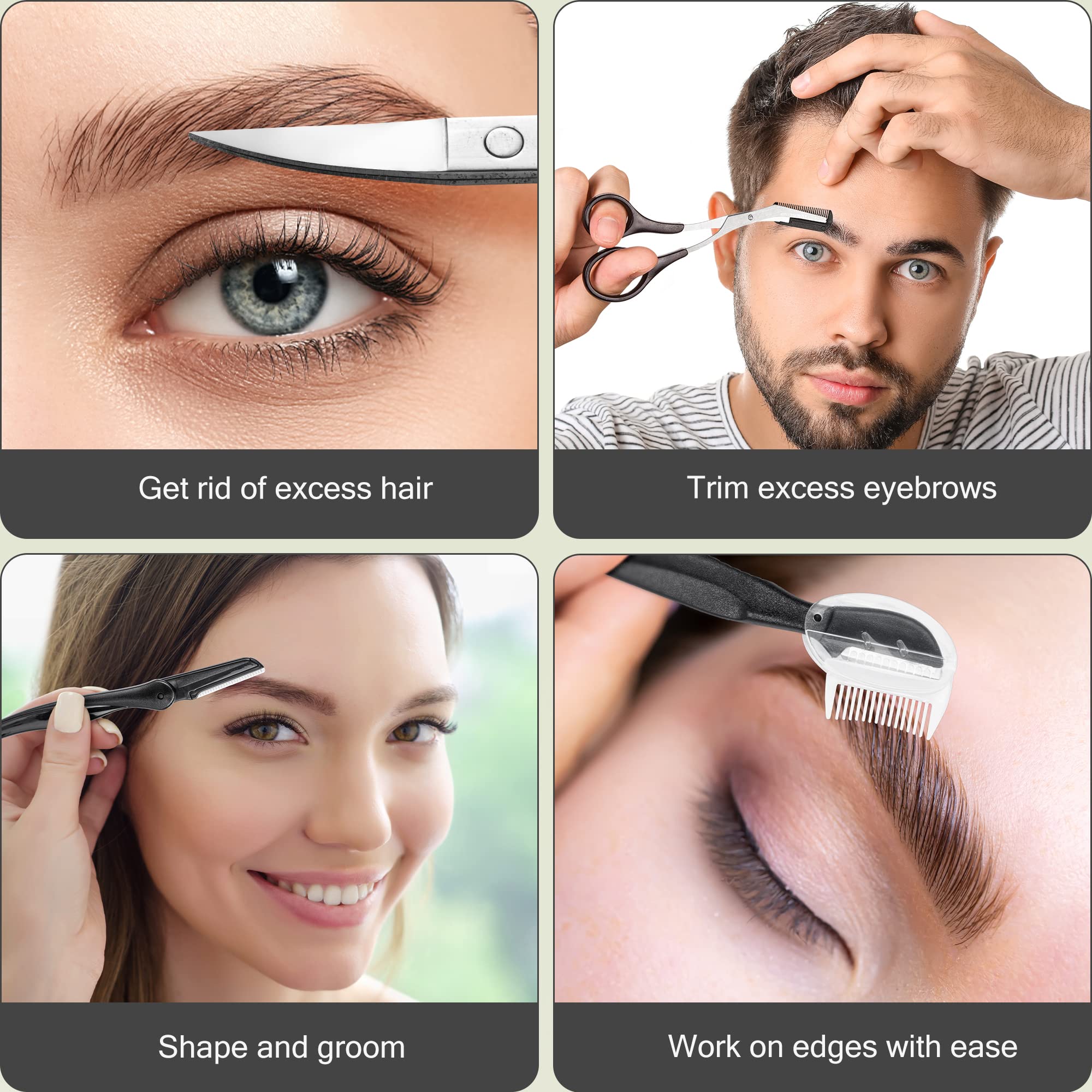 Nazqat Eyebrow Kit - Multipurpose Eyebrow Grooming Kit For Women & Men For Eyebrow Trimming, Shaping, And Exfoliating - Includes