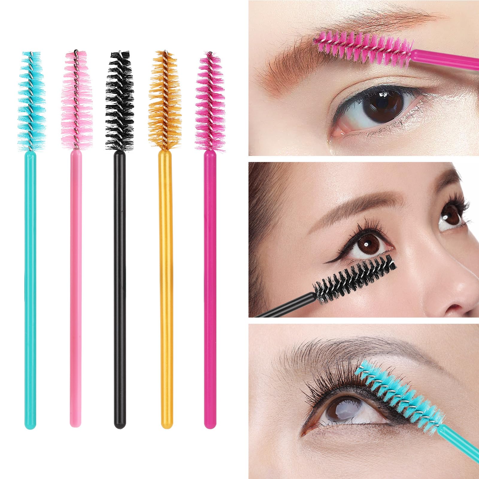 Tbestmax 500 Disposable Mascara Wands Eyelash Brush Spoolies For Eyebrow Eye Lash Extension, Makeup Brushes Applicators Kits - 5