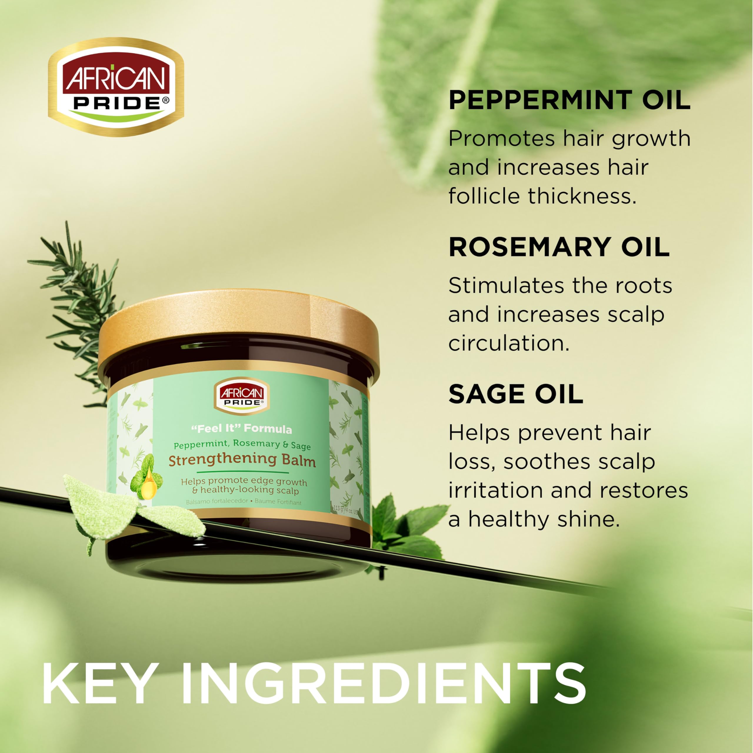 African Pride Feel It Formula Hair Strengthening Balm - 4Oz (Pack Of 3)