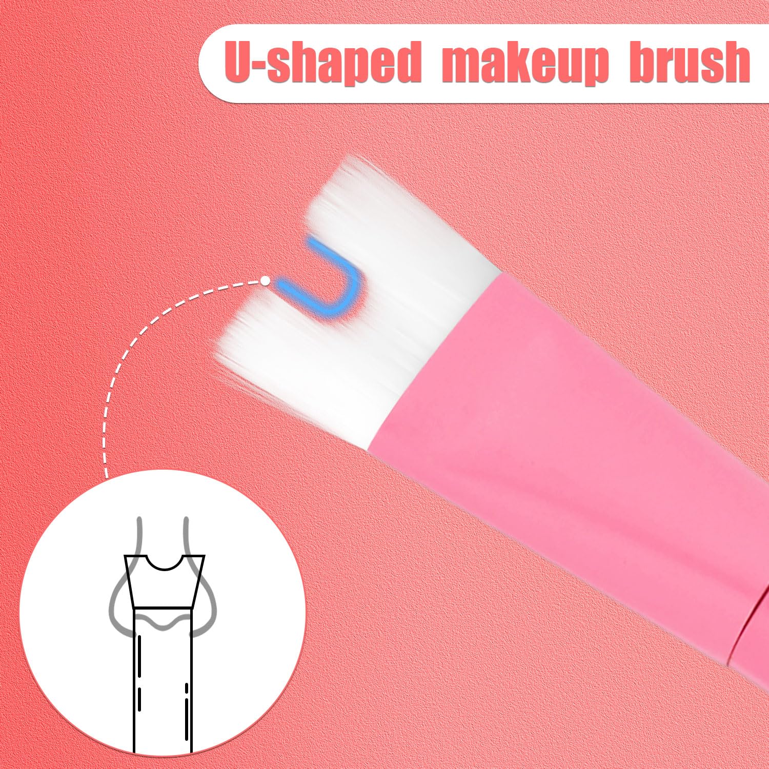 Nose Contour Brush, U Shaped Makeup Brush Dual End Nose Contour Brush Pro Contour Duo Brush For Sculpting And Defining Nose Chee