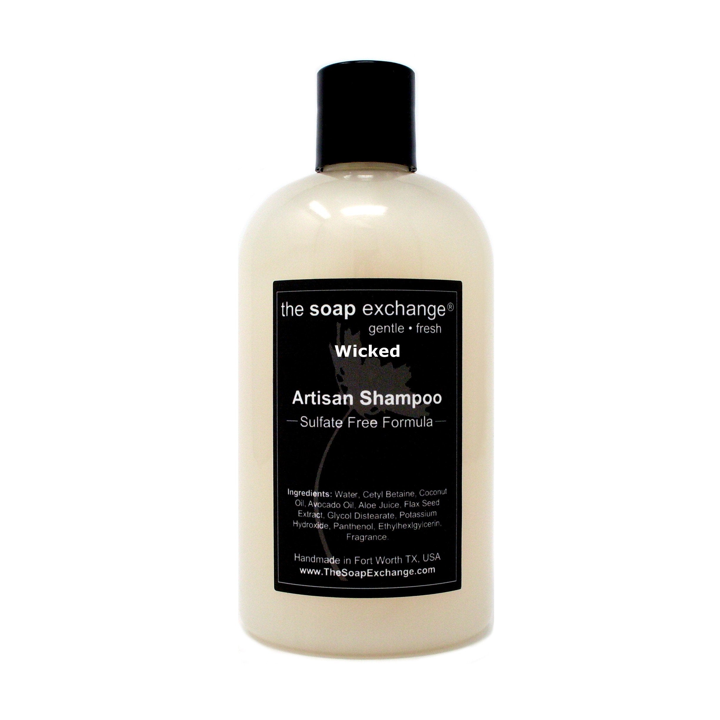 The Soap Exchange Hair Shampoo - Wicked Scent - Hand Crafted 12 Fl Oz / 354 Ml Natural Artisan Hair Care, Gentle, Sulfate & Para