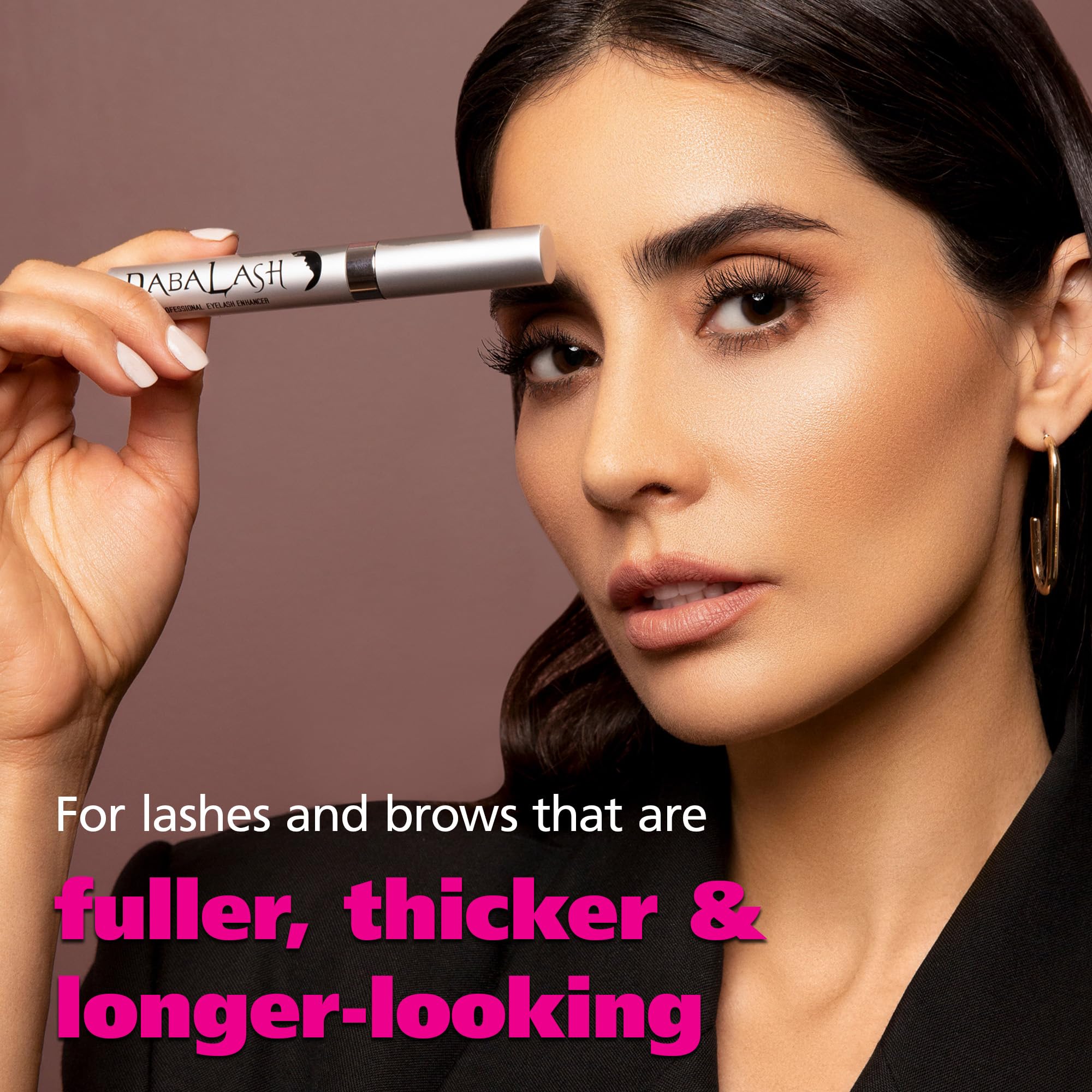 Dabalash Vegan Combo - Professional Eyelash & Brow Strengthener & Gentle Vegan Mascara - Give Your Own Lashes A Longer, Fuller,