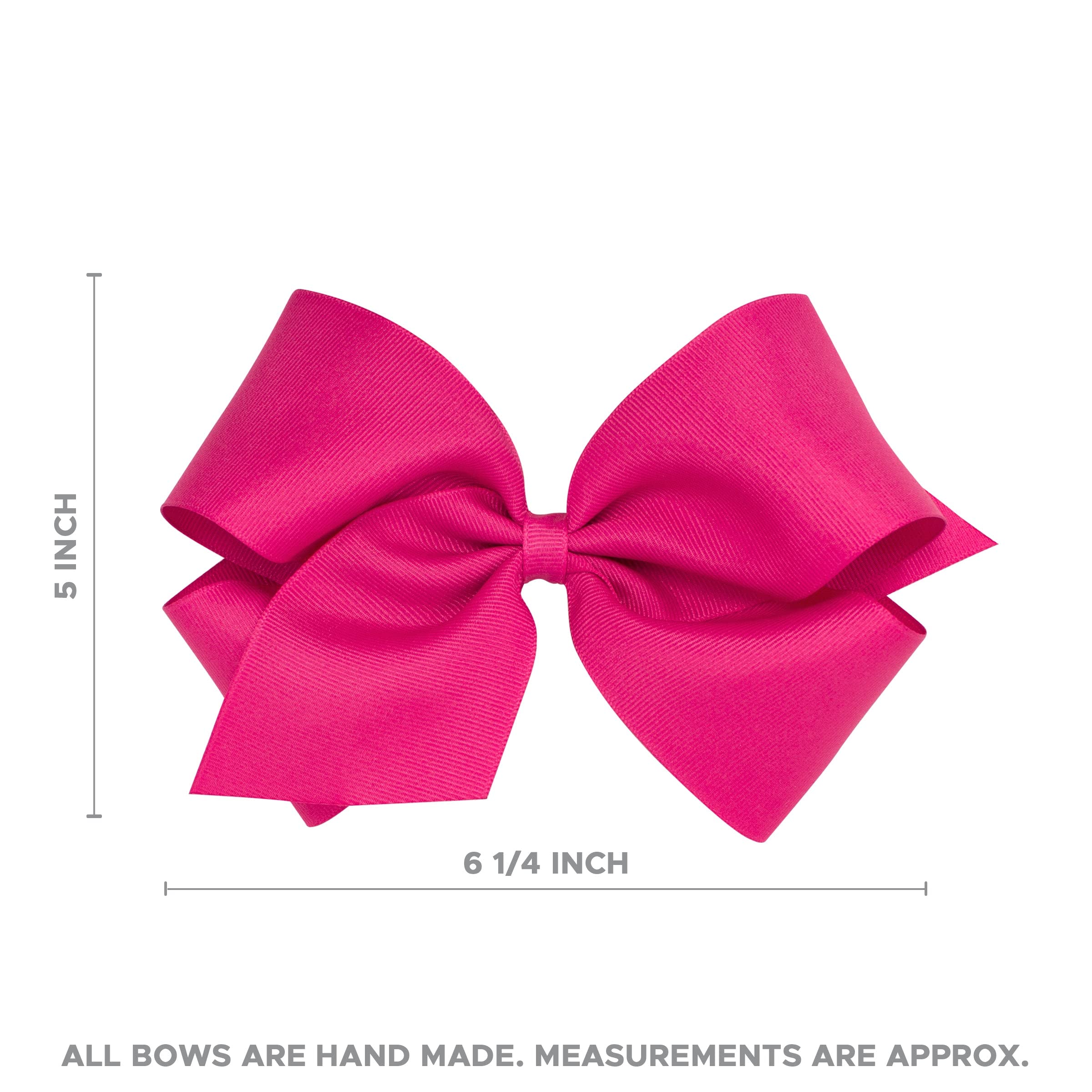Wee Ones Girls' Grosgrain Hair Bow With Contrasting Moonstitch Edge And Wrap On A Weestay Hair Clip, King, Red With Green