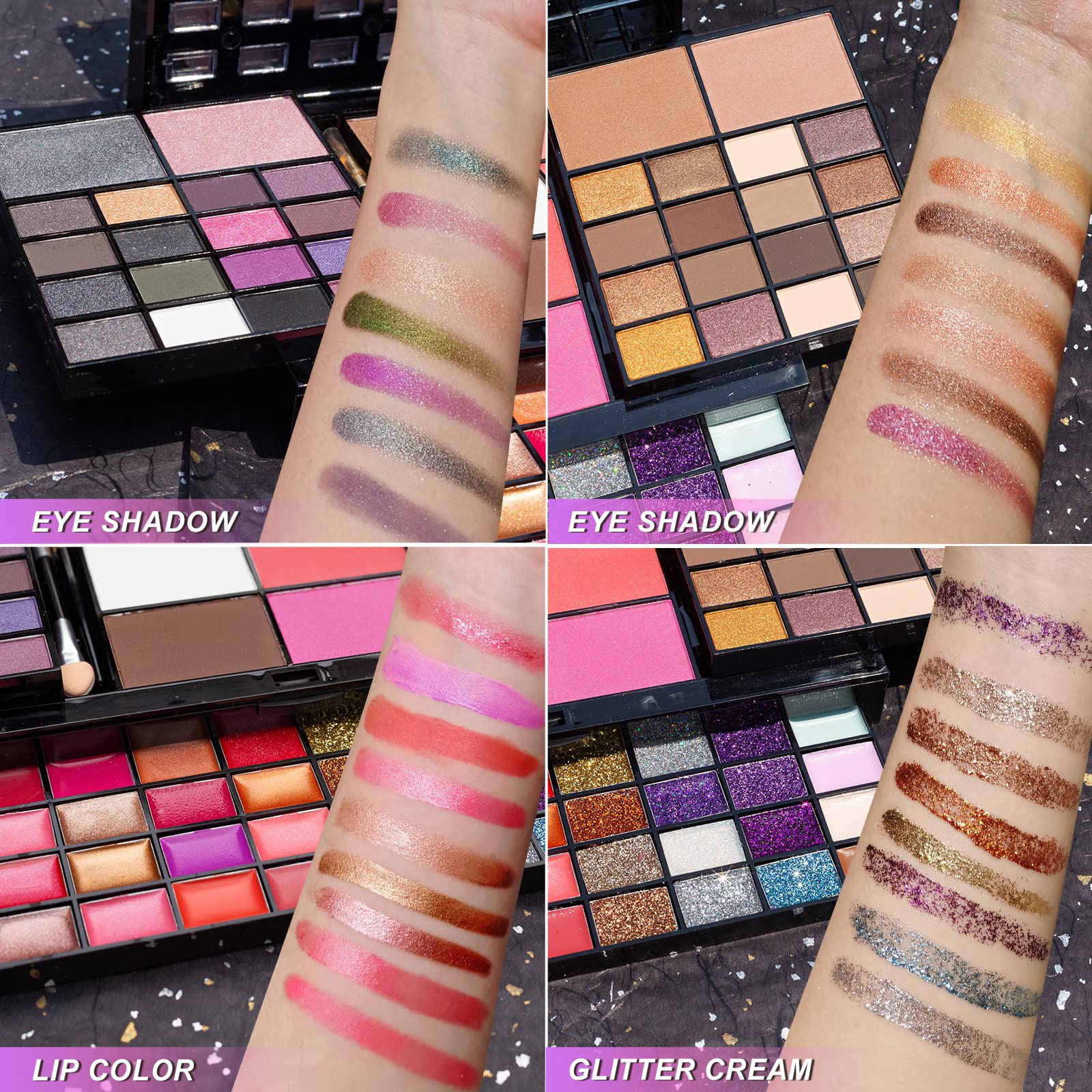 All In One Makeup Gift Kit - Ultimate Color Combination - 36 Eyeshadow, 28 Lip Gloss, 3 Blusher, 4 Concealer, 3 Contour Powder,