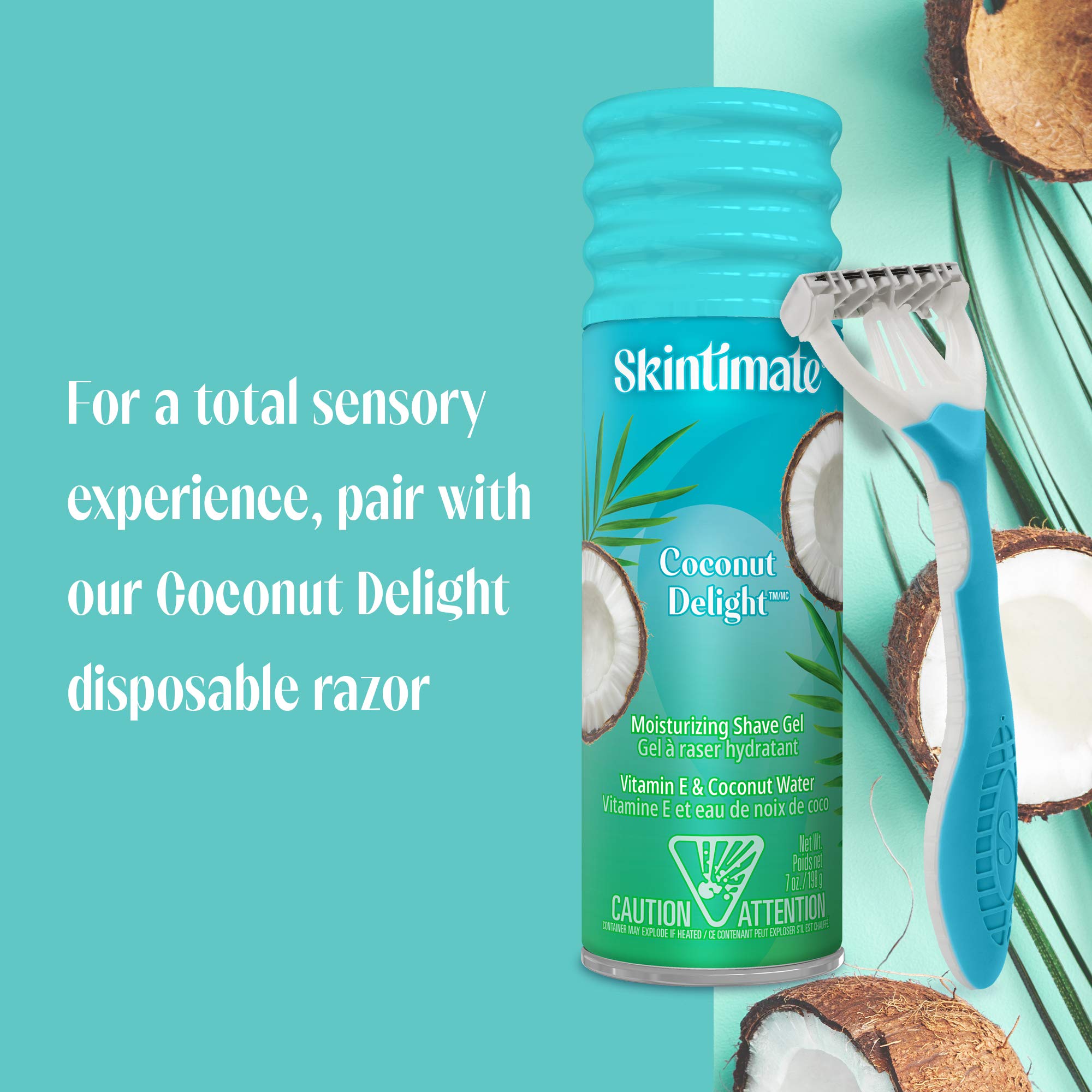 Skintimate Coconut Delight Shave Gel For Women, 6 Pack | Skintimate Shaving Cream For Women, Womens Shaving Cream, Shave Cream,