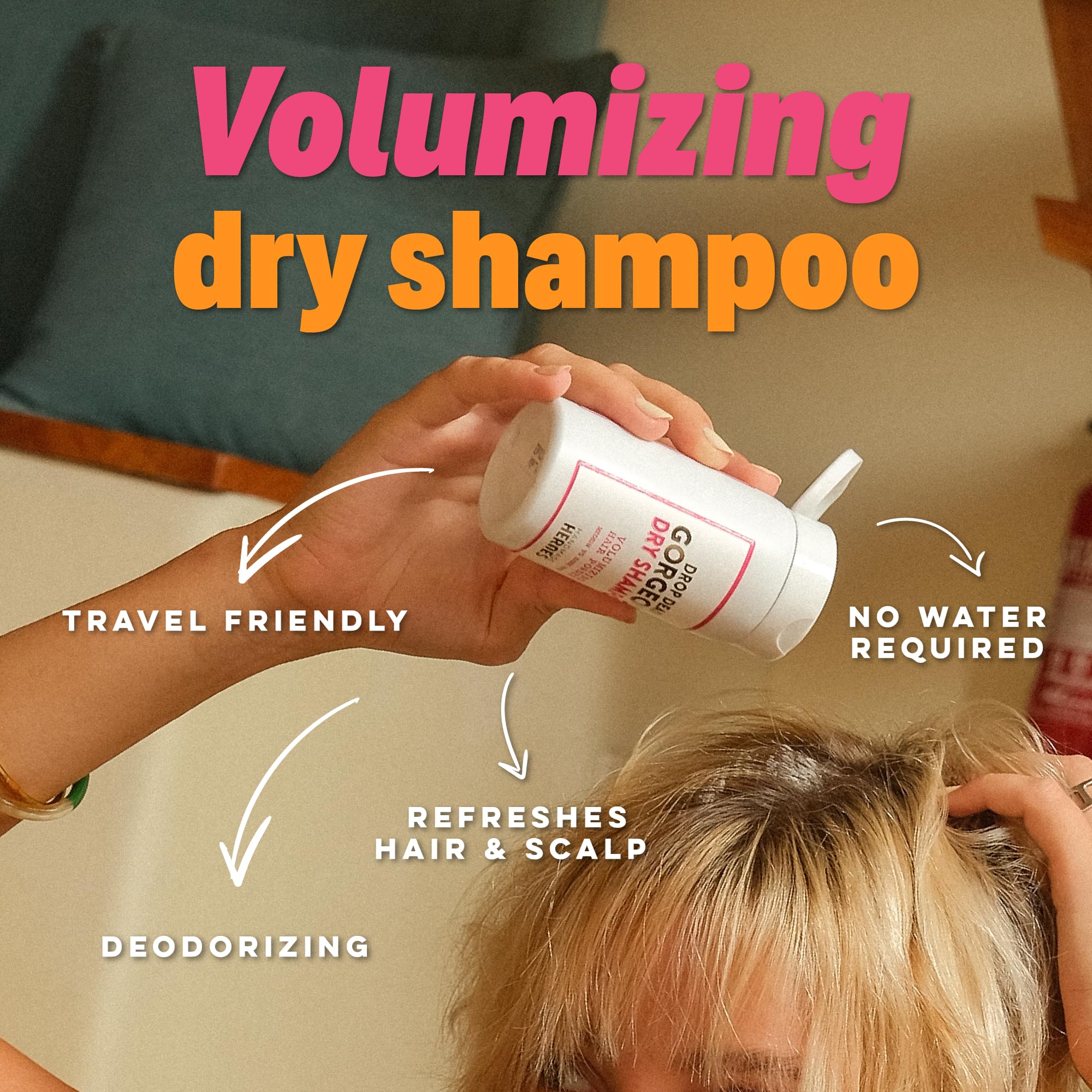 Handmade Heroes Dry Shampoo And Brush Kit, Non Aerosol Volumizing Dry Shampoo Powder For Dark & Brunette Hair, 100% Natural & Ve