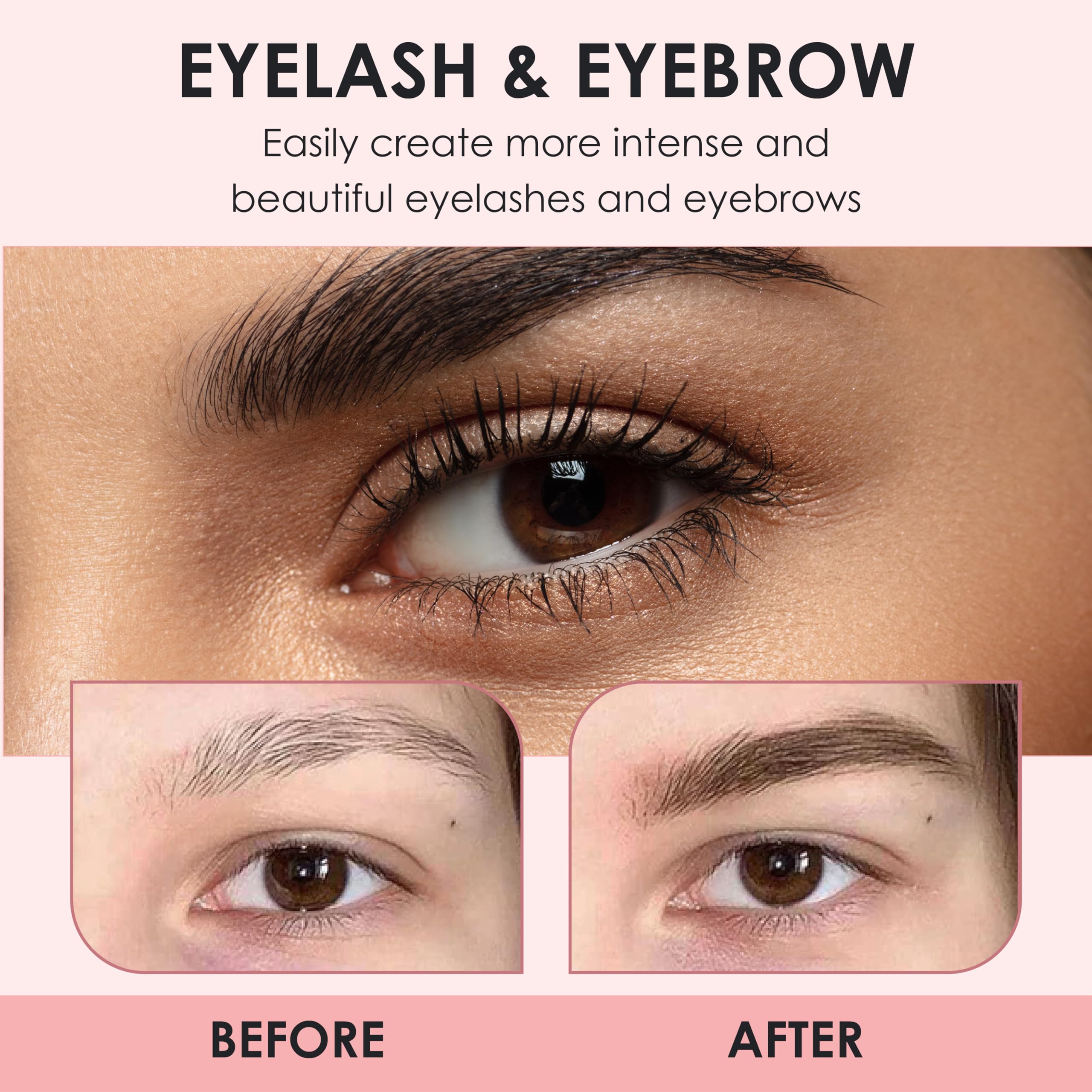 Luxe Cosmetics - Brown Color Set For Lashes And Brows - Long Lasting Temporary Color (Up To 4 Weeks) - Vegan & Cruelty-Free - Fo
