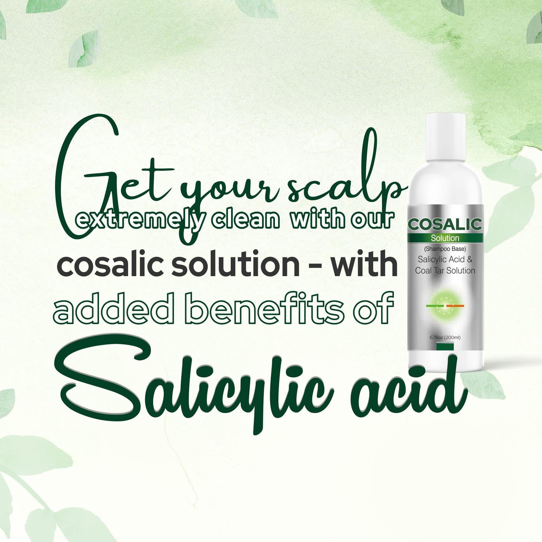 Cosalic Coal Tar And Salicylic Acid Solution/With Salicylic Acid For Dry Scalp Itch Relief Dandruff Free Shampoo/For Psoriasis &