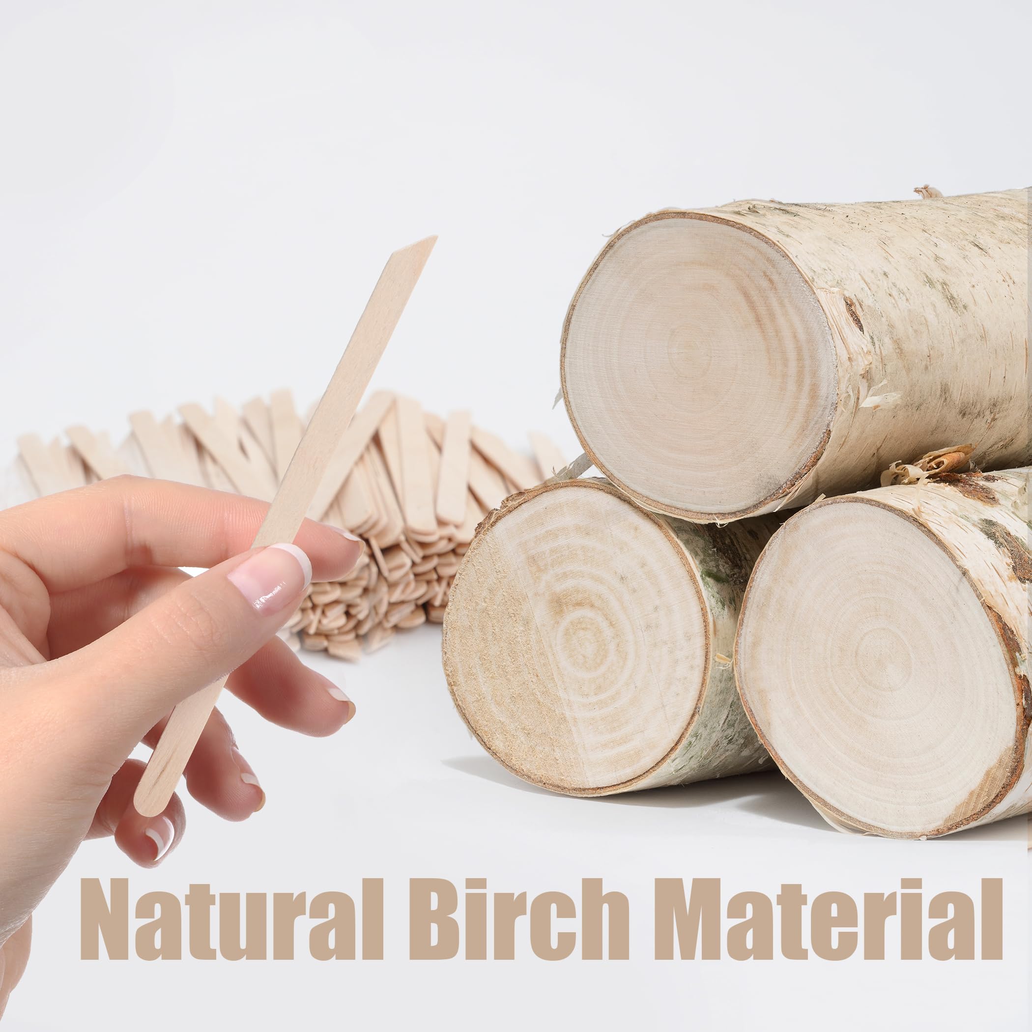 1000Pcs Wooden Wax Sticks Small Waxing Applicator Sticks Wax Spatulas Wood Craft Sticks For Hair Removal And Smooth Skin - Slant