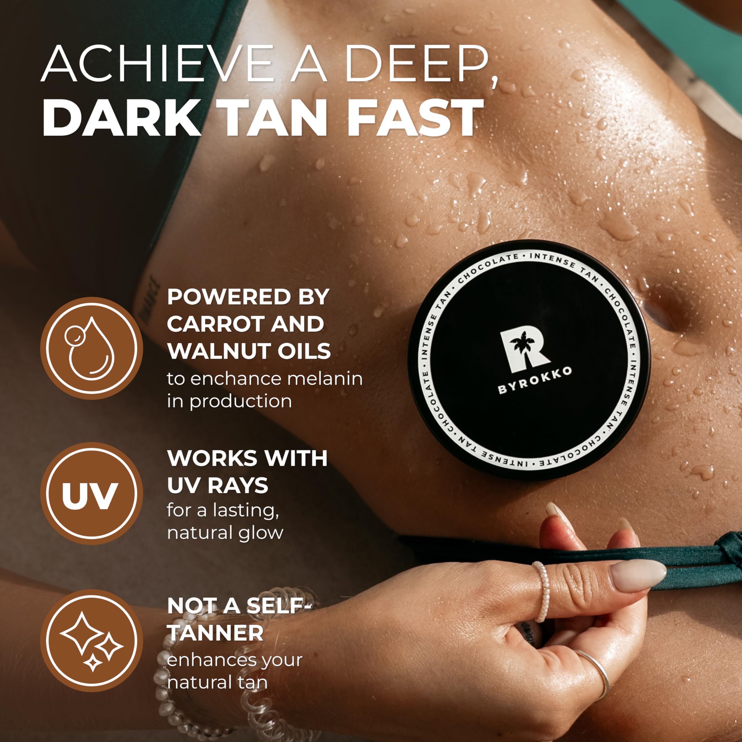 Byrokko Shine Brown Chocolate Tan Accelerator Cream 6.8 Fl Oz, Outdoor Sun Or Indoor Tanning Oil Or Tanning Bed Lotion, Fast Bro