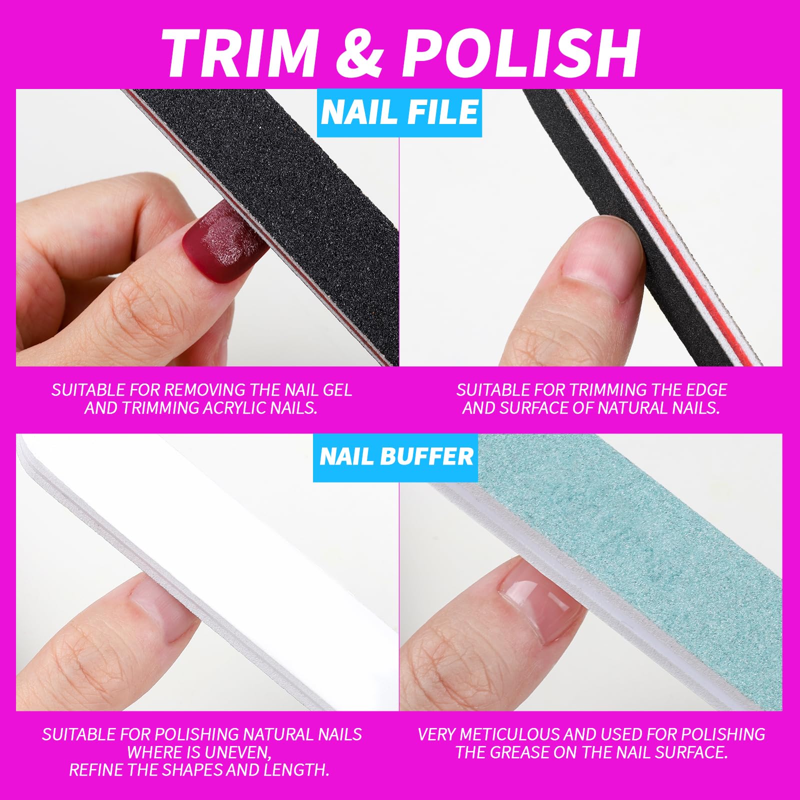 Fandame Gel Nail Polish Remover Tools Kit, 10 Pcs Nail Polish Remover Clips Rose Red, 100Ml Nail Polish Remover Bottle, 500Pcs C