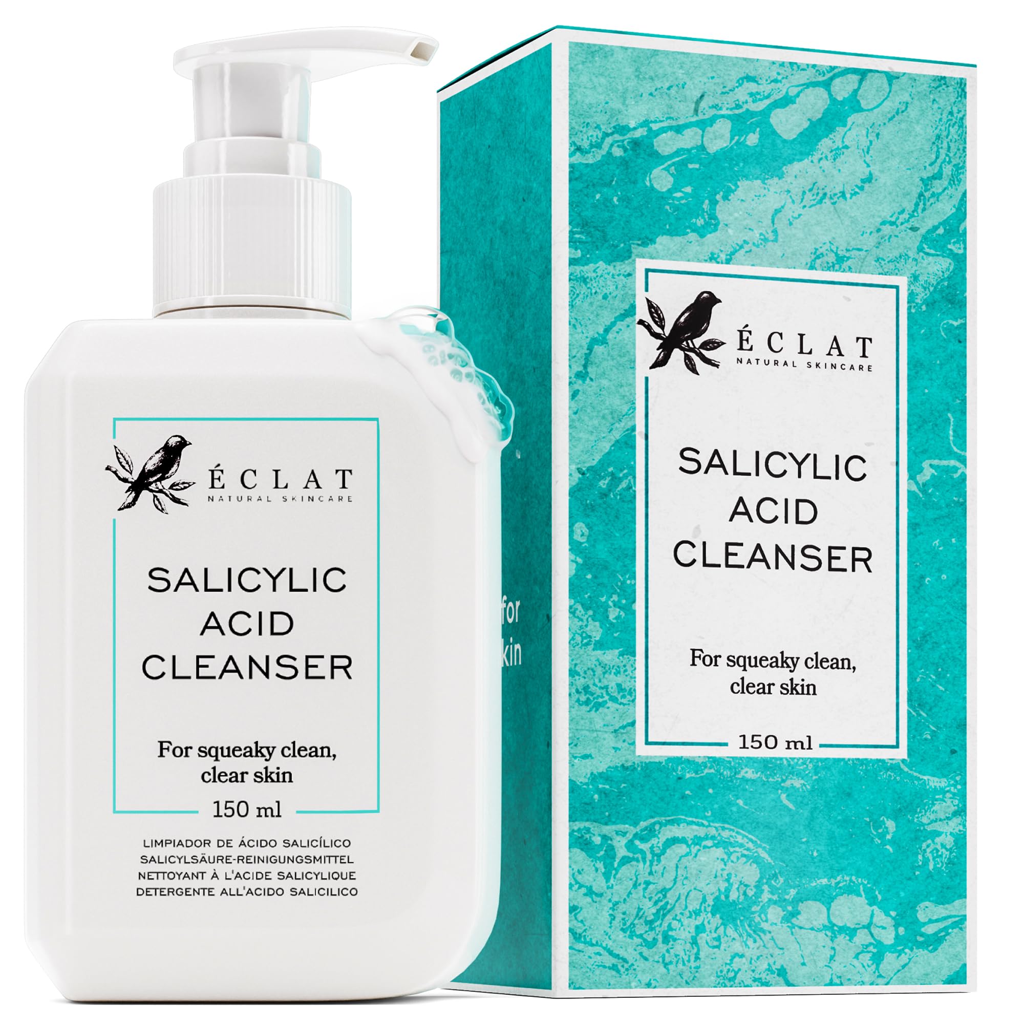 BLEMISH-FIGHTING Acne Face Wash - Salicylic Acid Cleanser with Niacinamide, Vitamin E & Green Tea, Salicylic Acid Face Wash, Fac