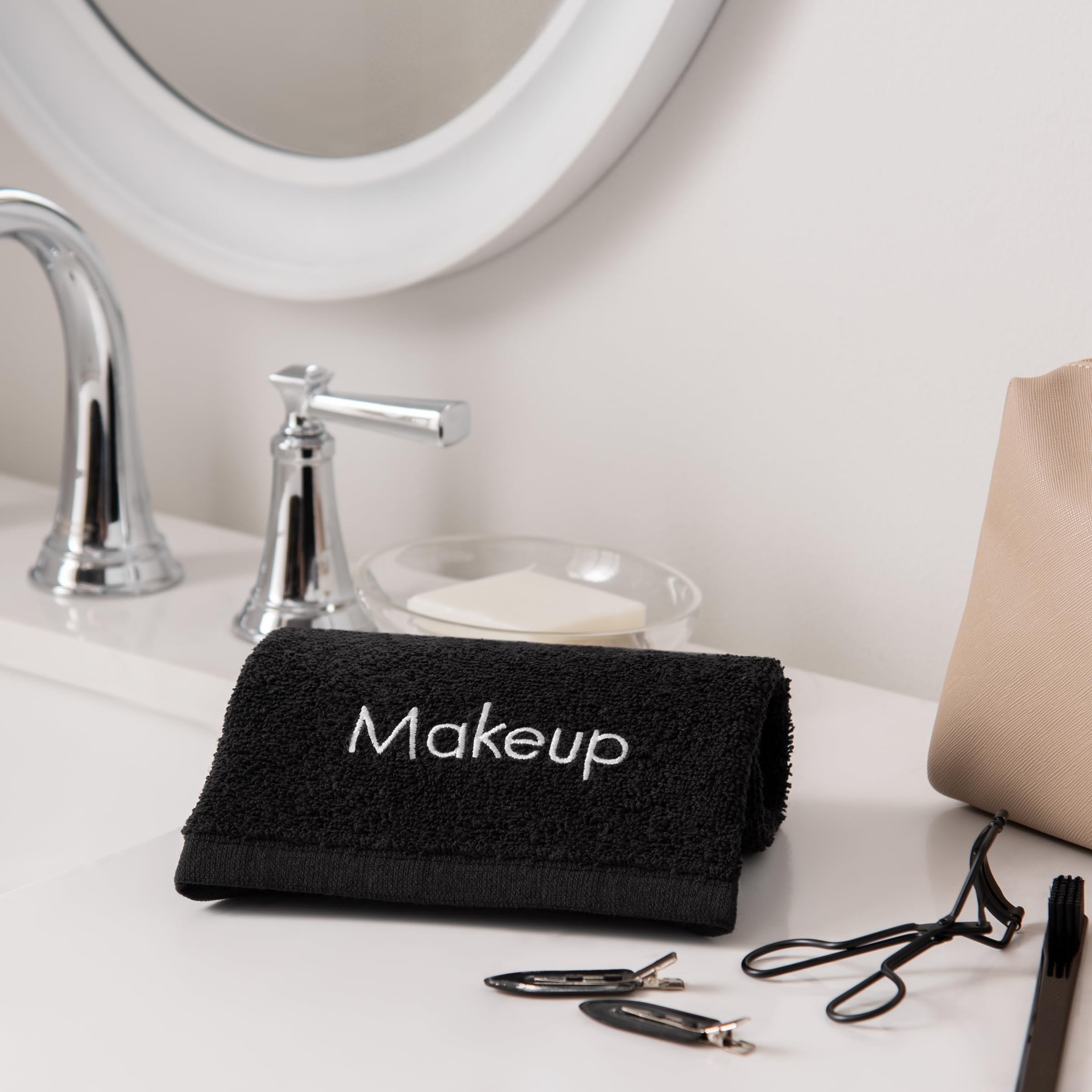 Arkwright Makeup Towels - Pack Of 6 - Soft & Gentle Cotton Washcloth Face Make Up Remover, Reusuable Eraser Cloth Essentials For