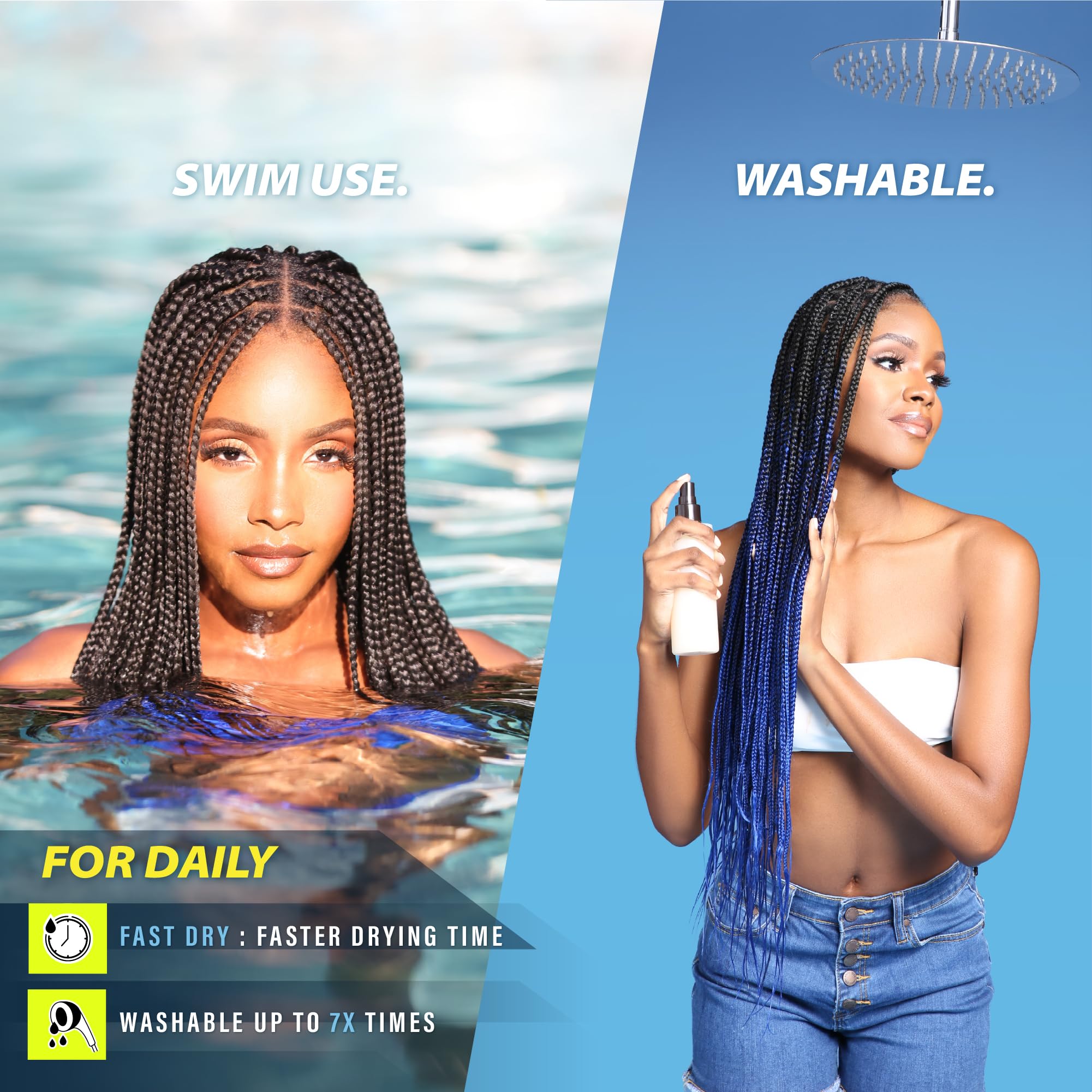 Sensationnel Ruwa Prestretched Braiding Hair - 3X Ruwa 18Inch Water Repellent Kanekalon Fast Dry Synthetic Braid - 3X Ruwa 18 In