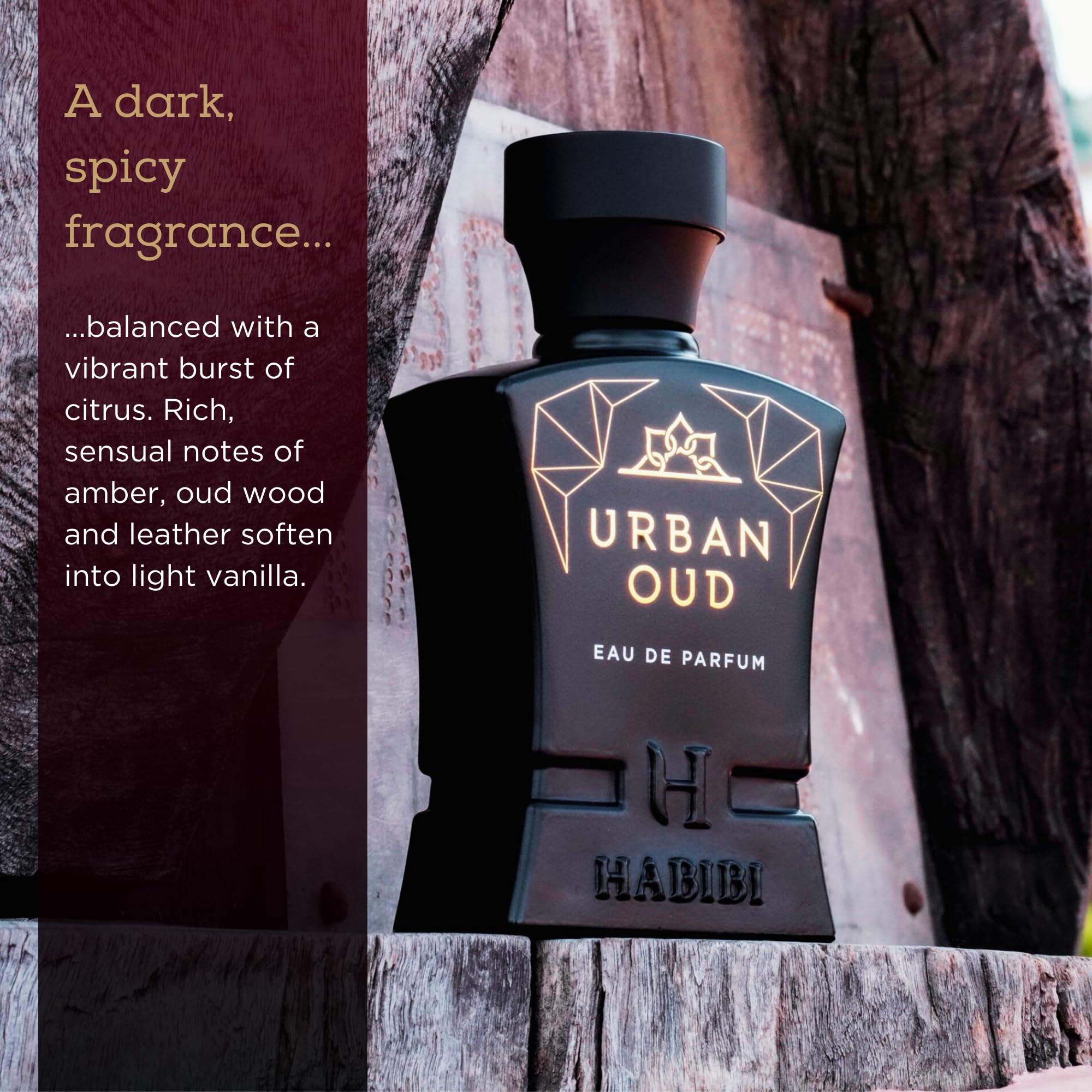 H Habibi Urban Oud Arabian Fragrance For Men, Elixir Edition - Woody Oud & Citrus Cologne For Men - Rich & Addictive Luxury Nich