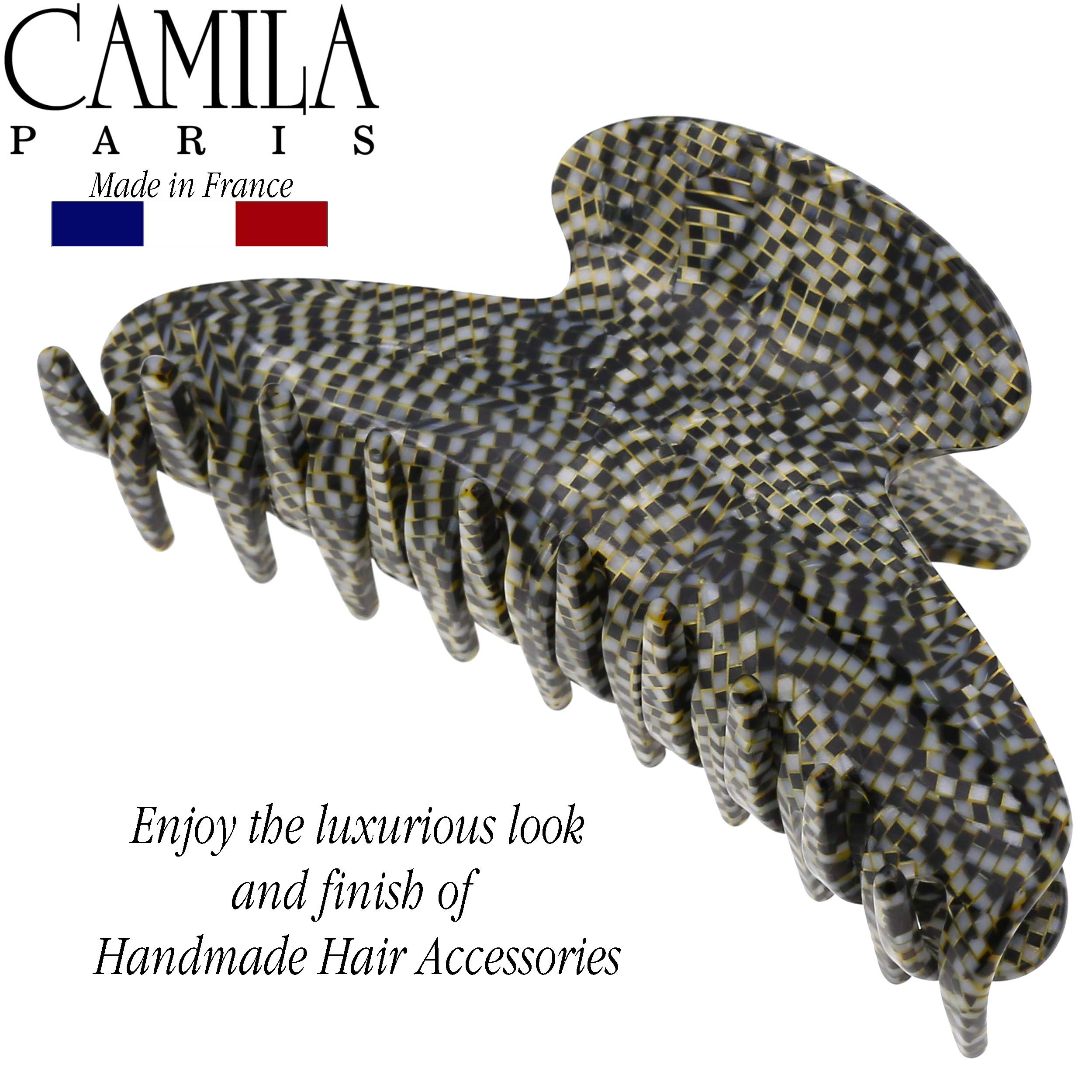 Camila Paris Hair Clip, Cp3037, 4.25 Inch, French Made For Women With Thick, Curly, Wavy Hair, Handmade, Opera, Strong Hold, Gri