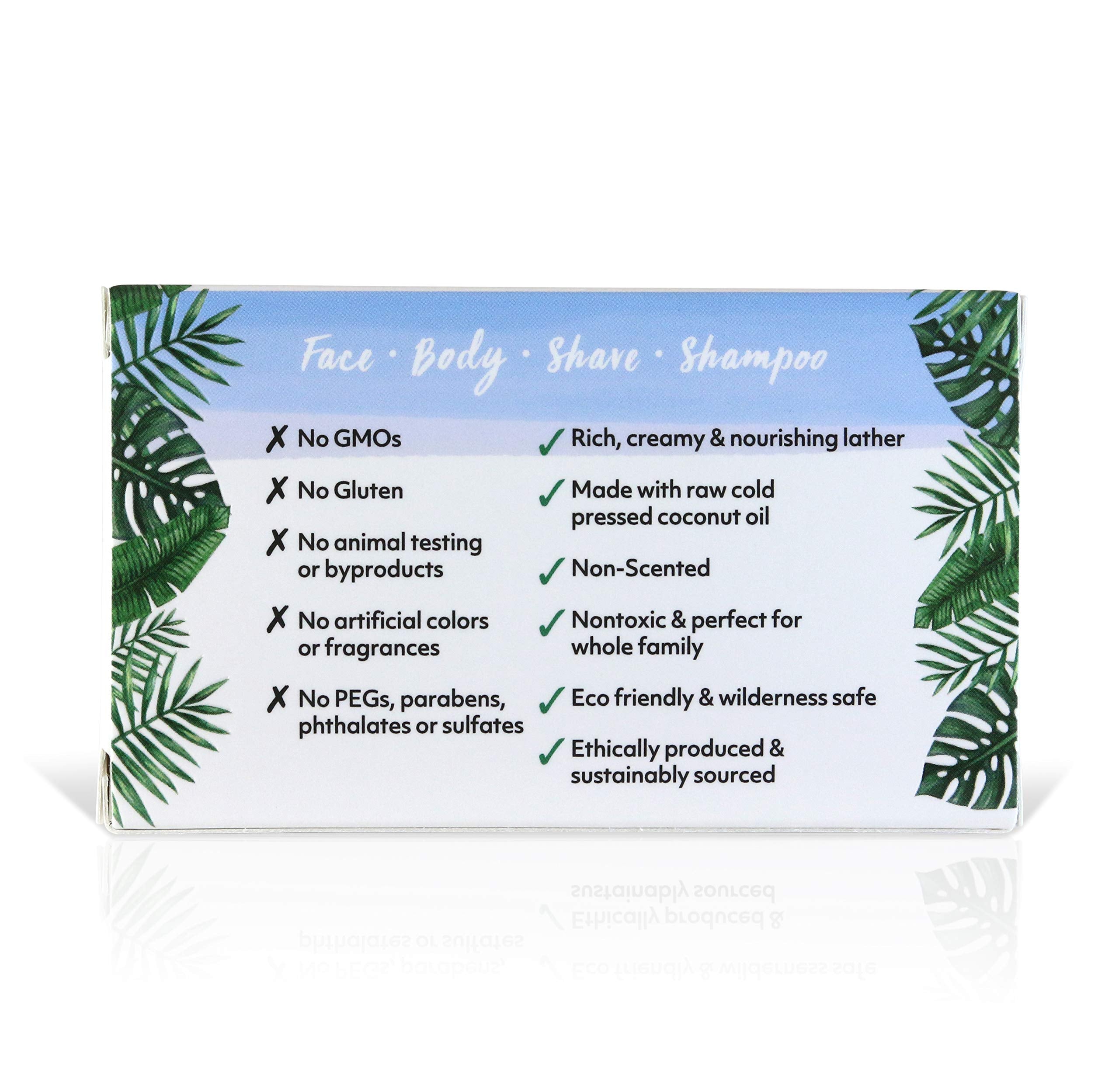 Coco Fiji Soap Bar For Face And Body Infused With Organic Coconut Oil, Fragrance Free, Essential Oil, Natural Soap For Moisturiz