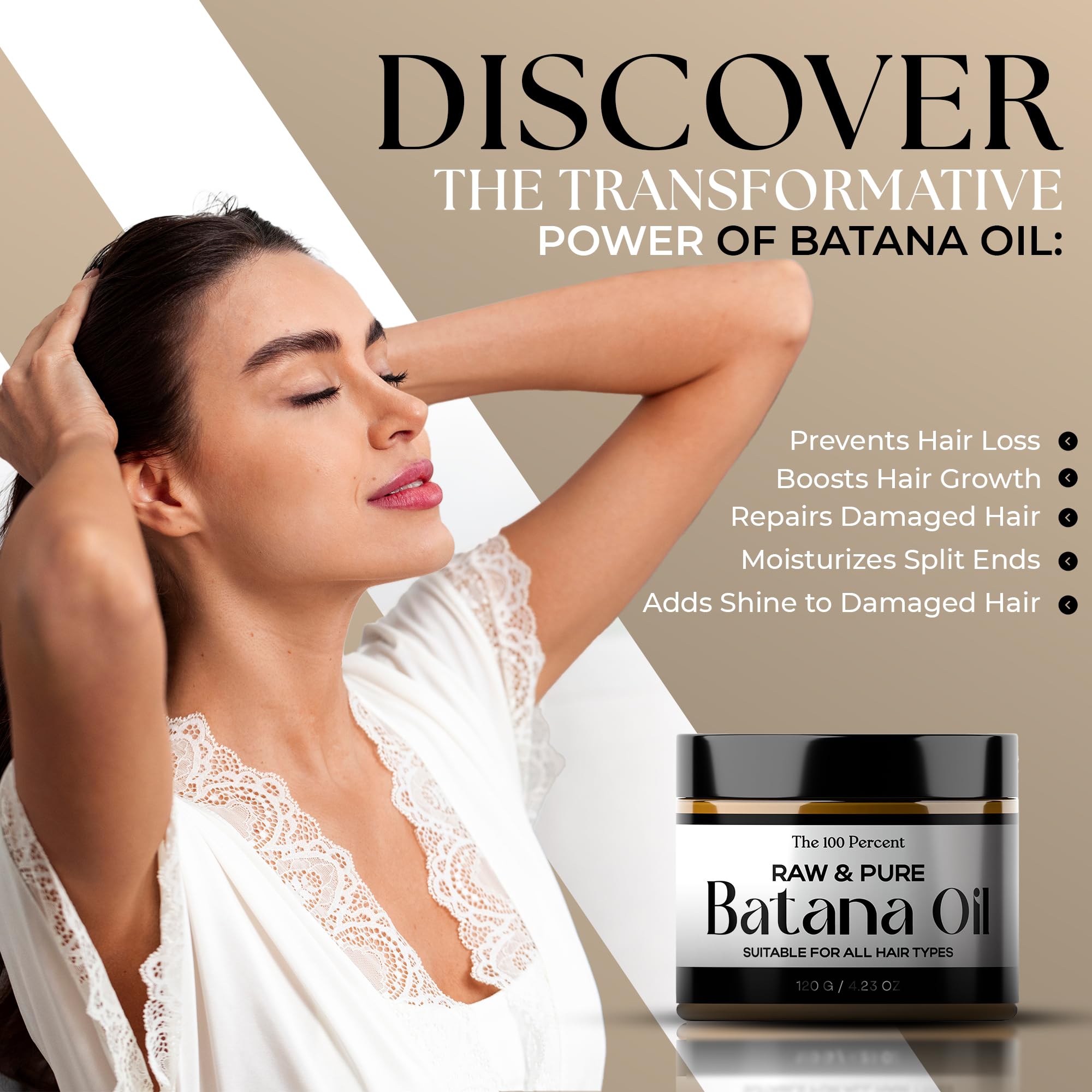 The 100 Percent Pure And Raw Batana Oil For Hair Growth Dr Sebi Organic Sourced From Honduras 4.2 Oz / 120G - Hair Growth Oil -