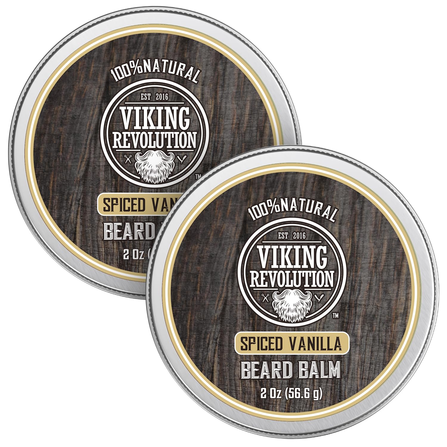 Viking Revolution Spiced Vanilla Beard Balm - Beard Butter With Argan Oil, Beard Softener For Men With Jojoba Oil - Beard Moistu