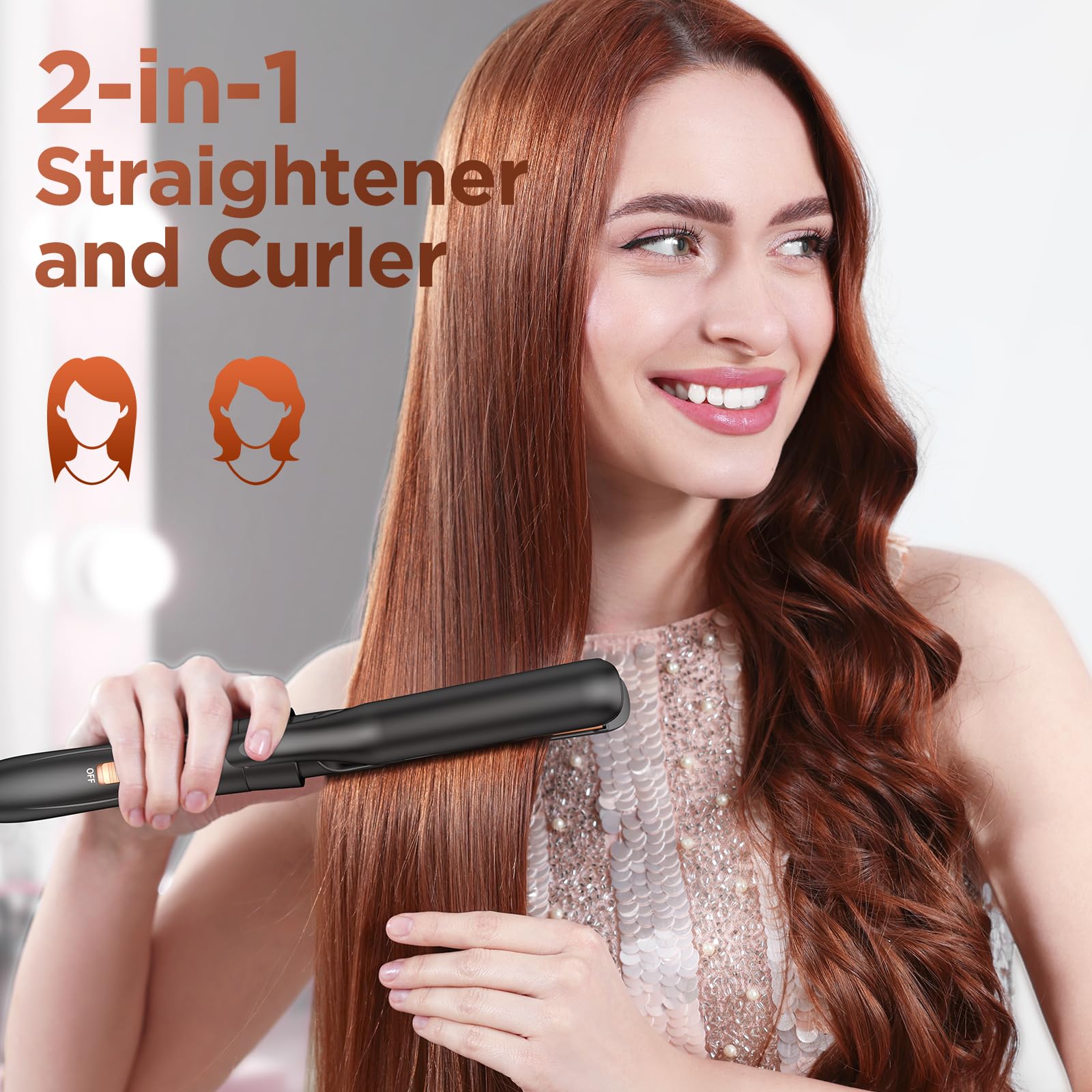 5 In 1 Wand Curling Iron-Kinked Curling Wand Set With Flat Iron Hair Straightener, 3 Barrels Hair Crimper, 3 Ceramic Curling Iro