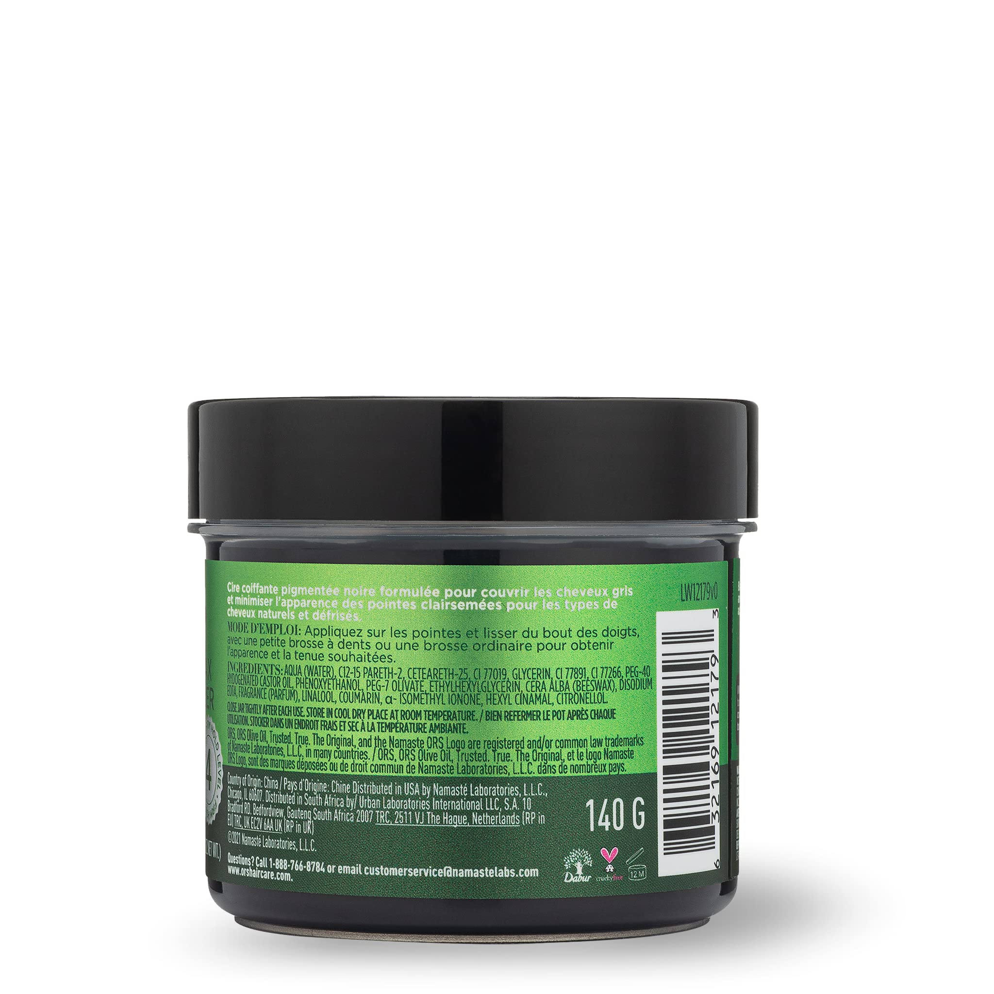 Olive Oil Style & Sculpt Cover & Hold Black Wax Edge Filler Infused With Beeswax To Seal In Moisture (4.9 Oz)