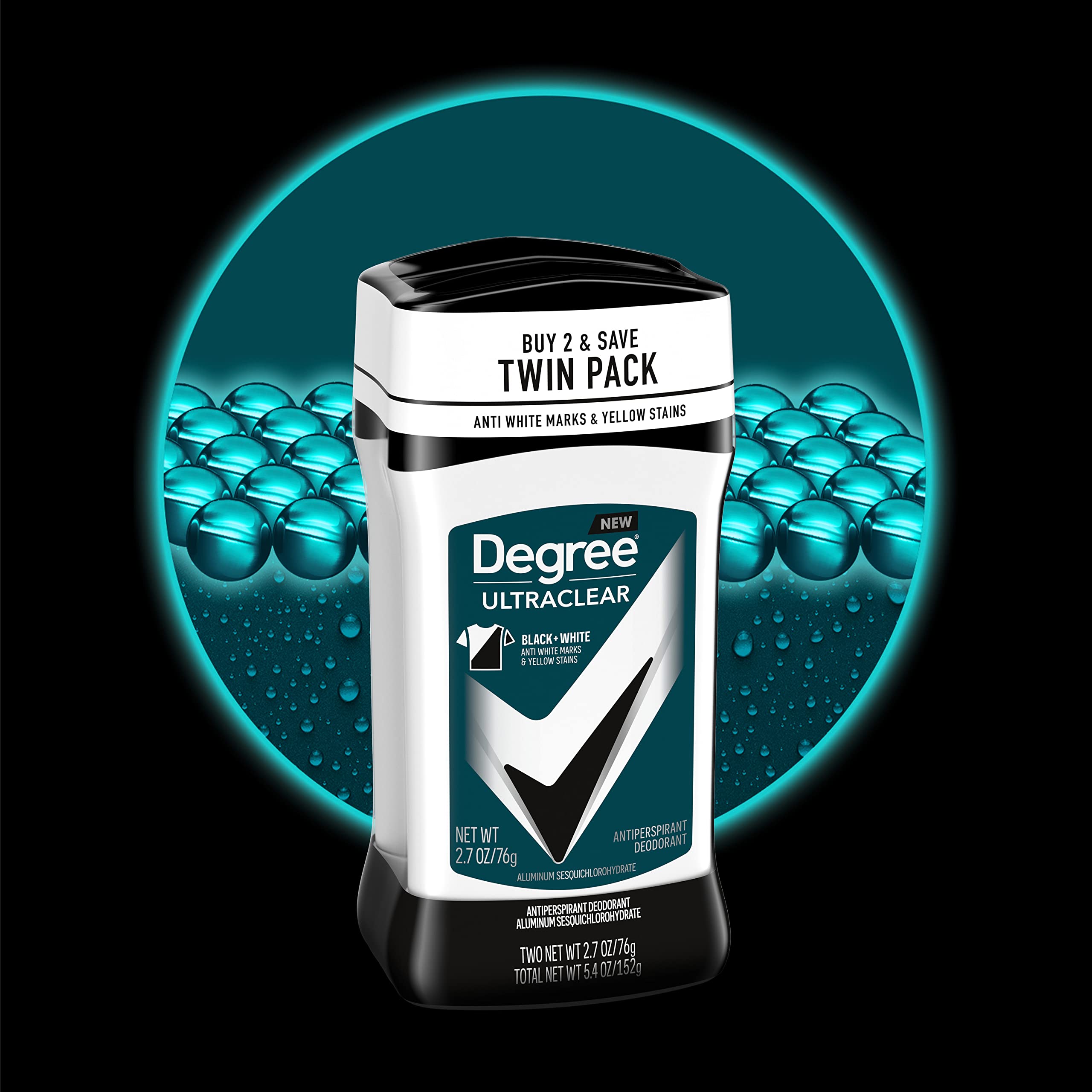 Degree Men Ultraclear Antiperspirant Deodorant Black+White 2 Count 72-Hour Sweat & Odor Protection Antiperspirant For Men With M