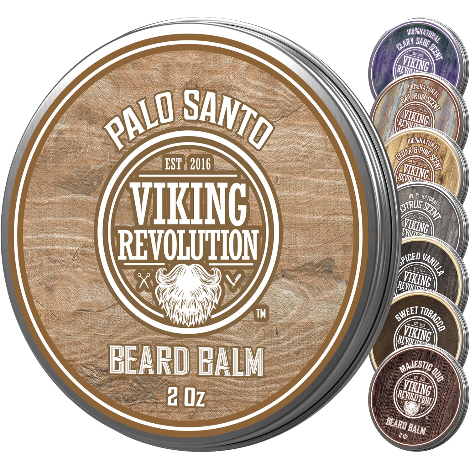 Viking Revolution Palo Santo Beard Balm For Men - Beard Butter For Men With Argan Oil And Jojoba Oil - Beard Softener And Beard