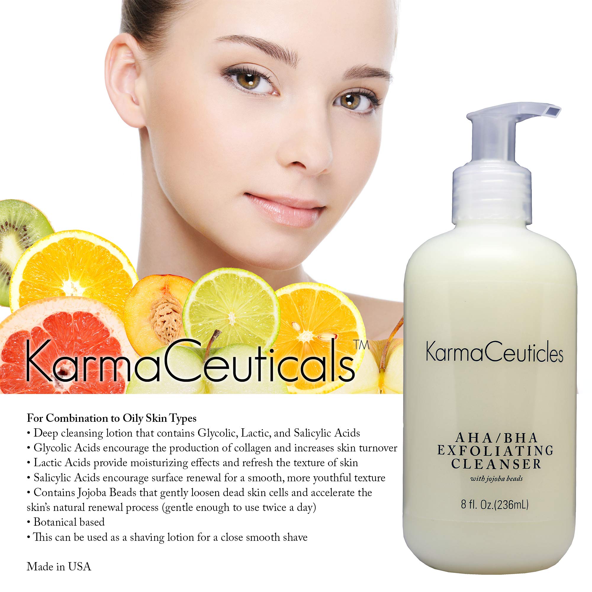Karmaceuticles Aha Bha Exfoliating Cleanser, 8 Oz.
