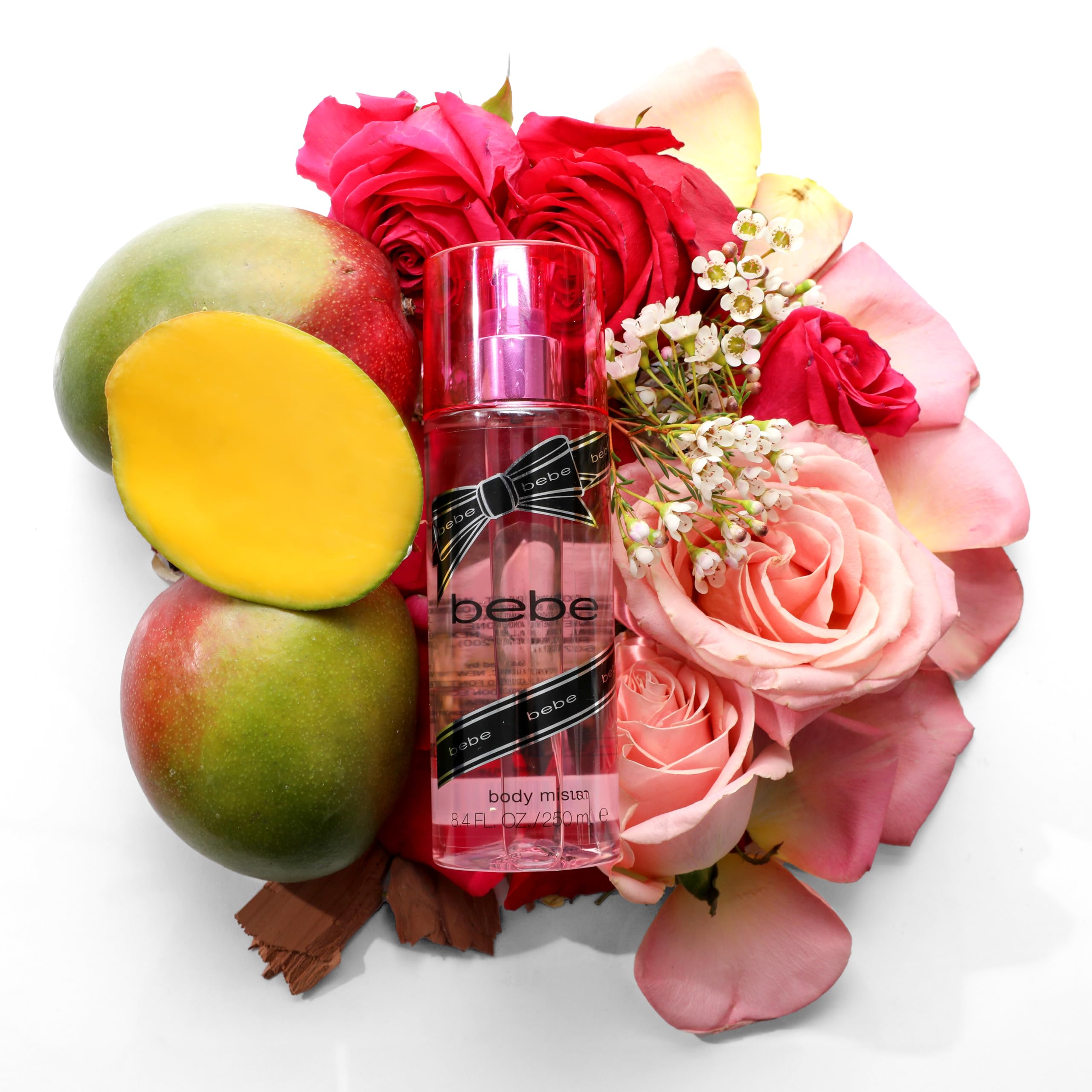 Bebe Silver Body Mist - Body Spray For Women With Mango, Tuberose, Peony, Jasmine, Rose, Cedarwood, Musk, And Sandalwood Long-La