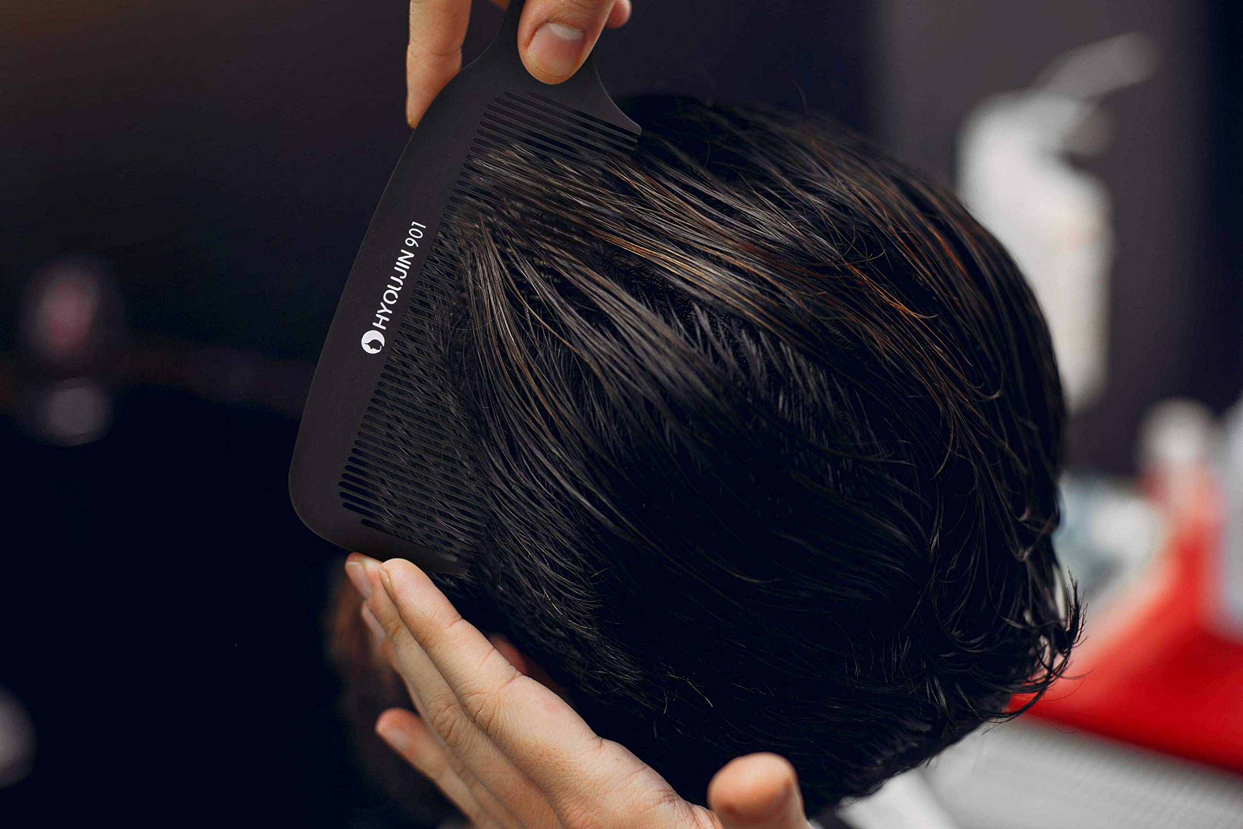 Hyoujin 901 Black Carbon Flat Top Clipper Comb 230? Heat Resistant Hair Cutting Combs Great For Clipper-Cuts And Flattops