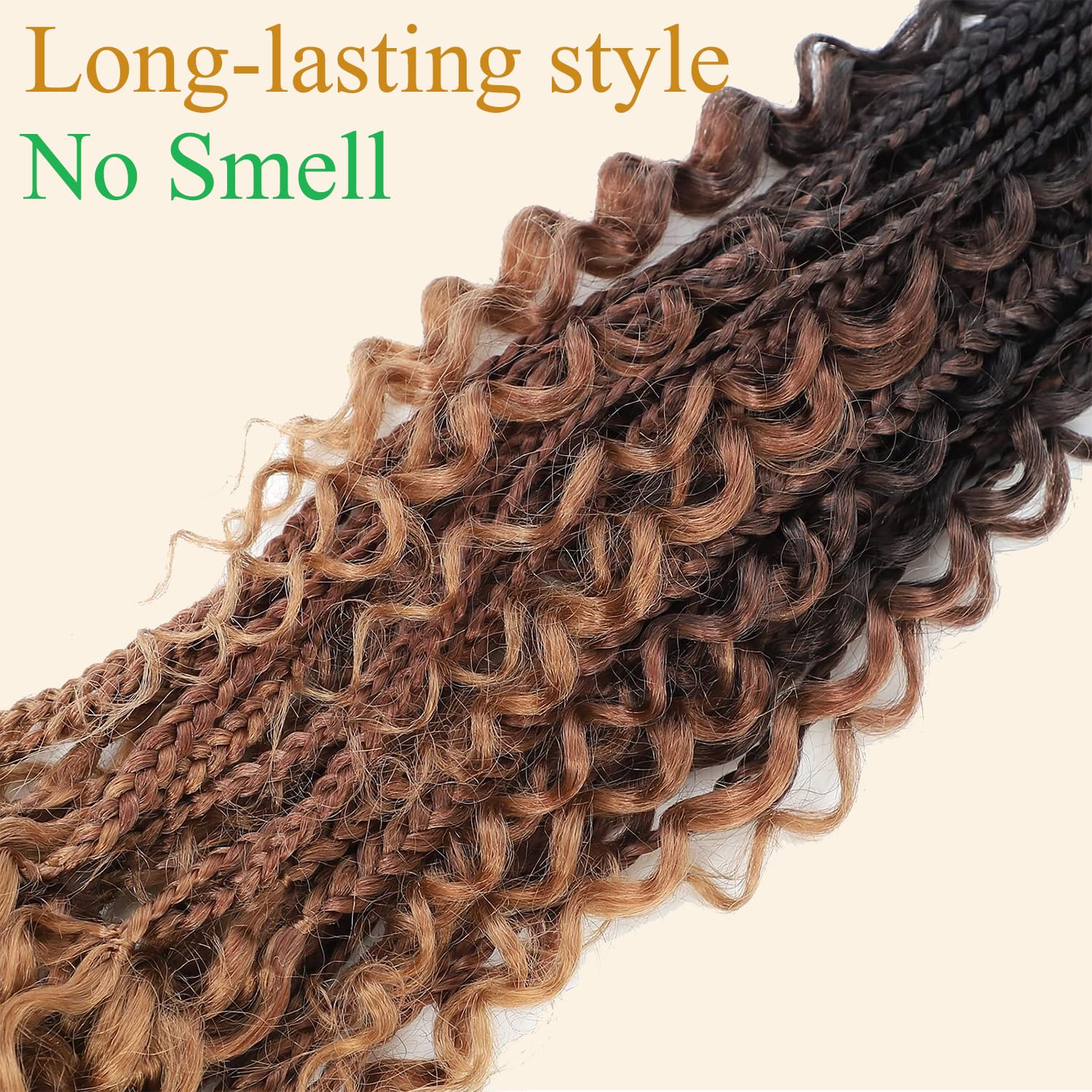 9 Packs Goddess Box Braids Crochet Hair-14 Inch Boho Crochet Braids With Curly Ends,Bohomian Box Braiding Hair For Black Women D
