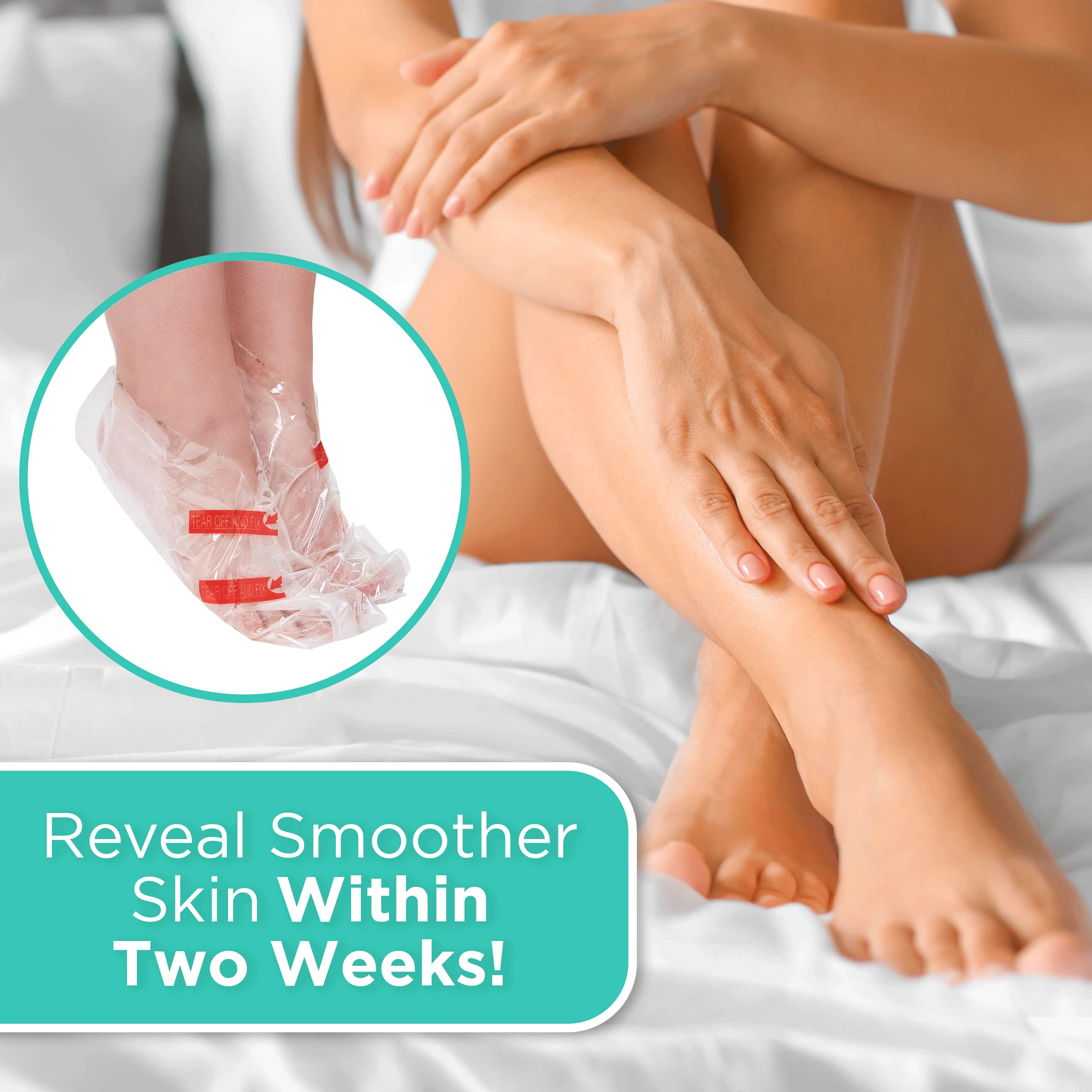 DERMORA Foot Peel Mask - 4 Pack Regular Size Exfoliating Masks for Dry, Cracked Feet - Original Scent, Callus & Dead Skin Remover