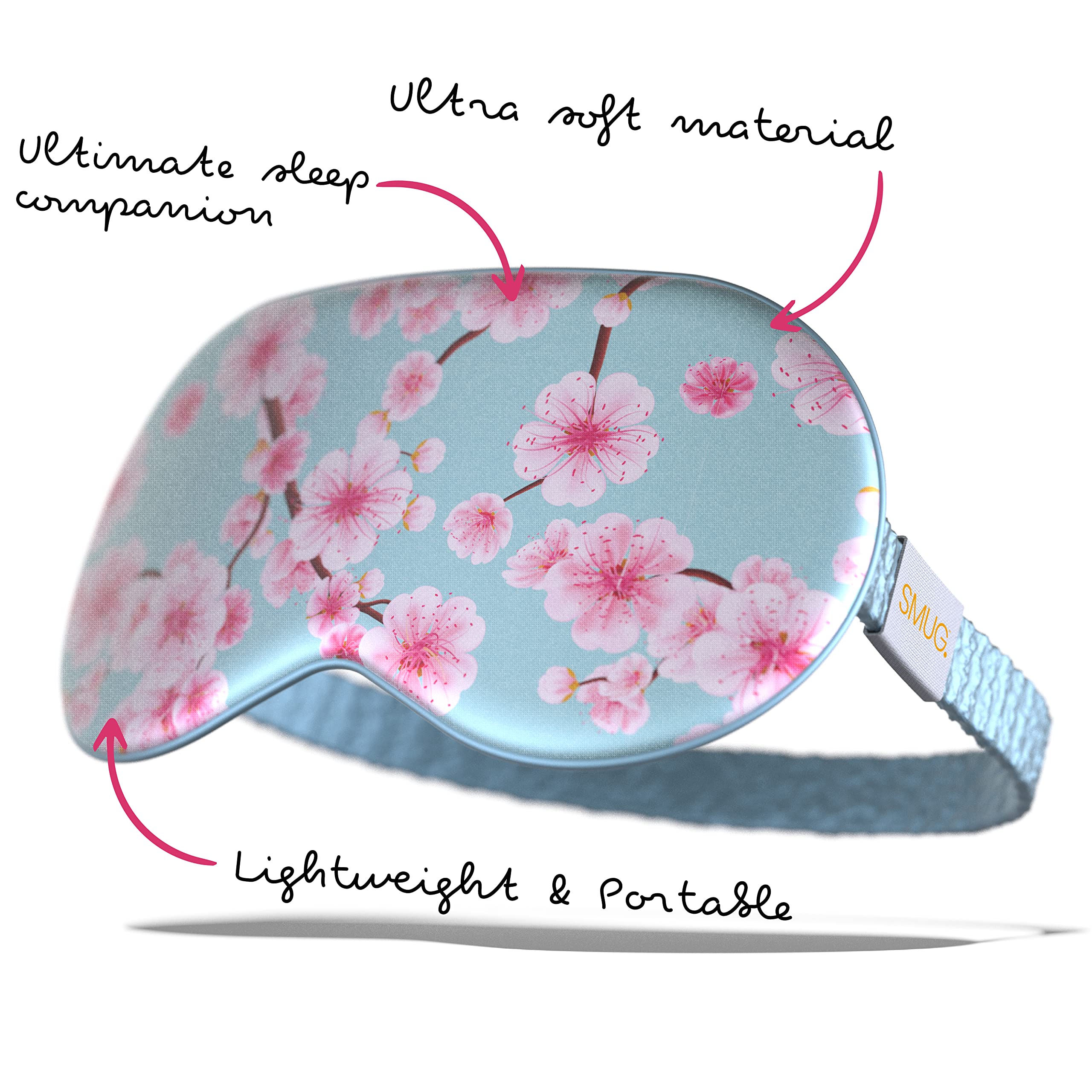 Smug Satin Sleep Mask & Eye Mask | Travel Sleep Masks For Women & Men | Soft Sleeping Eye Mask To Nourish Skin & Reduce Dark Cir