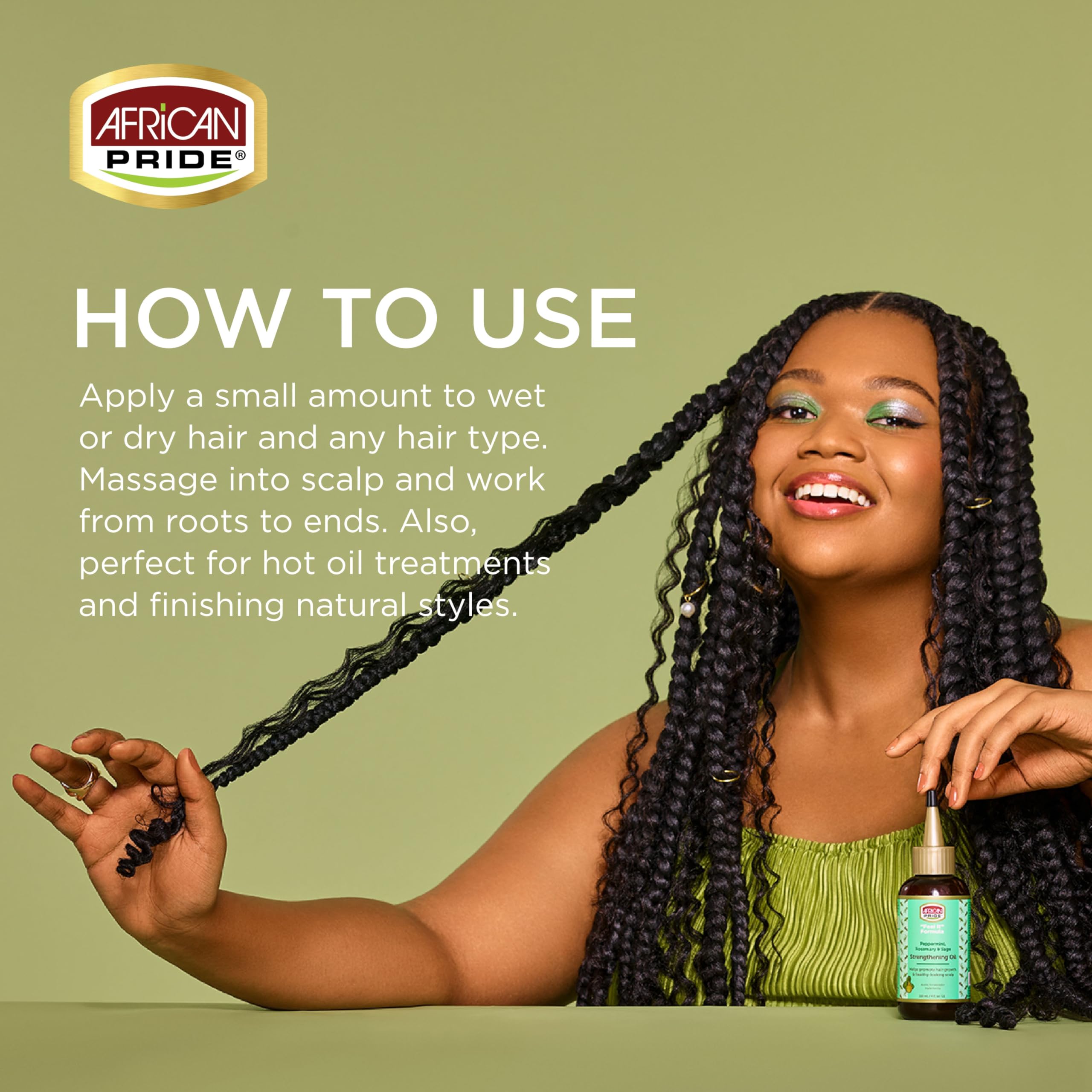 African Pride Feel It Formula, Strengthening Oil With Peppermint, Rosemary, And Sage, Helps Promote Hair Growth, Nourishing Trea