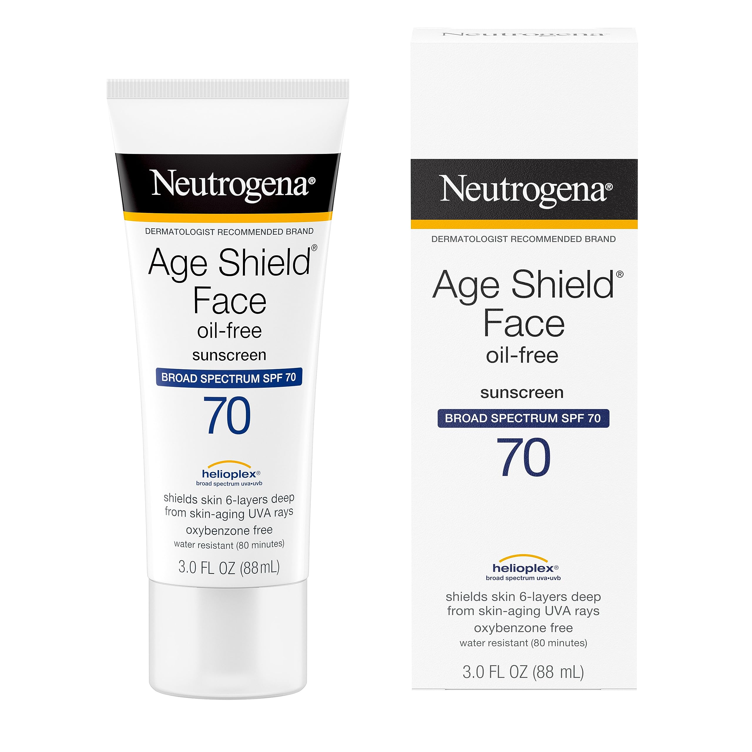 Neutrogena Age Shield Face Oil-Free Sunscreen Lotion With Broad Spectrum Spf 70, Non-Comedogenic Moisturizing Sunscreen To Help