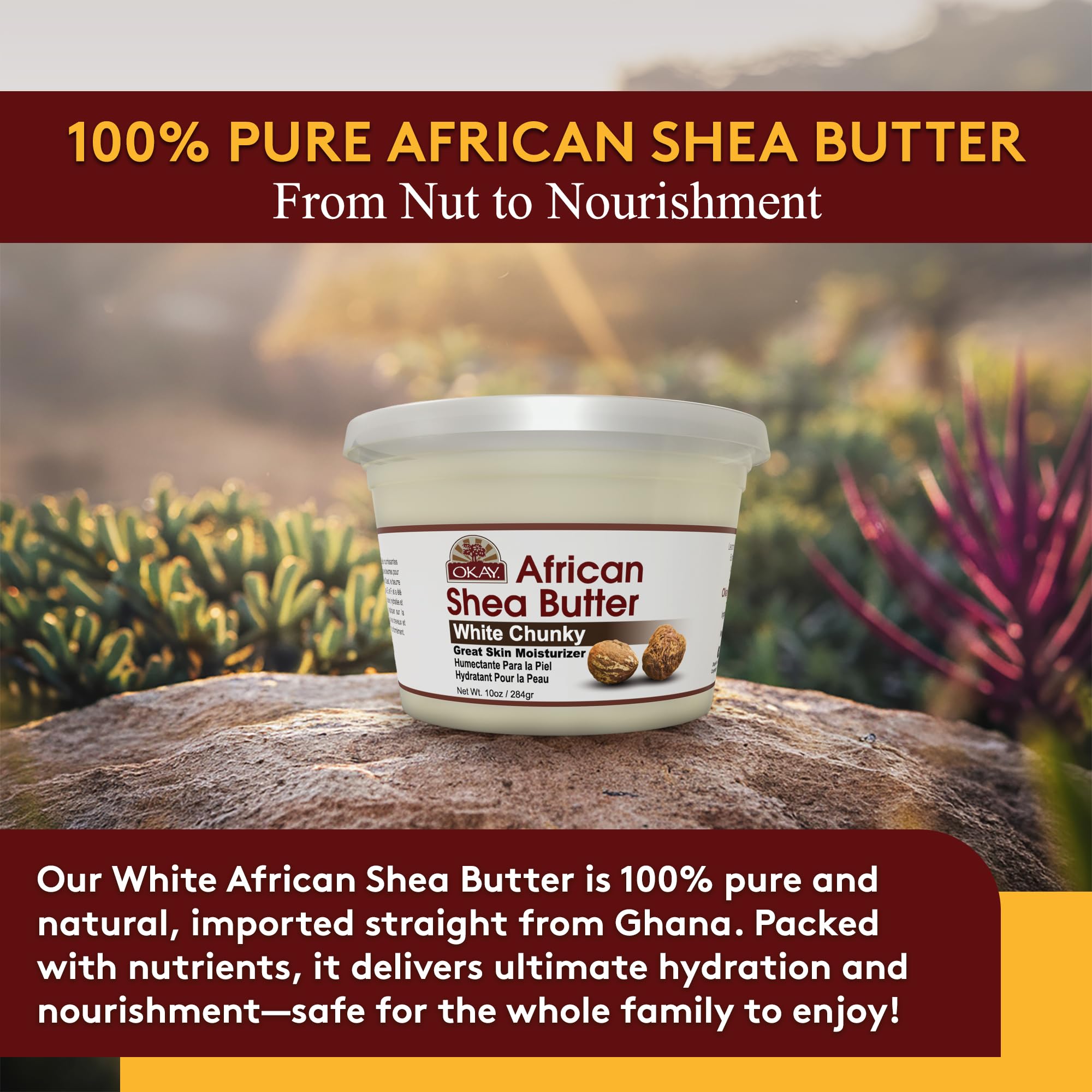 Okay Shea Butter Jar Chunks White 10Oz