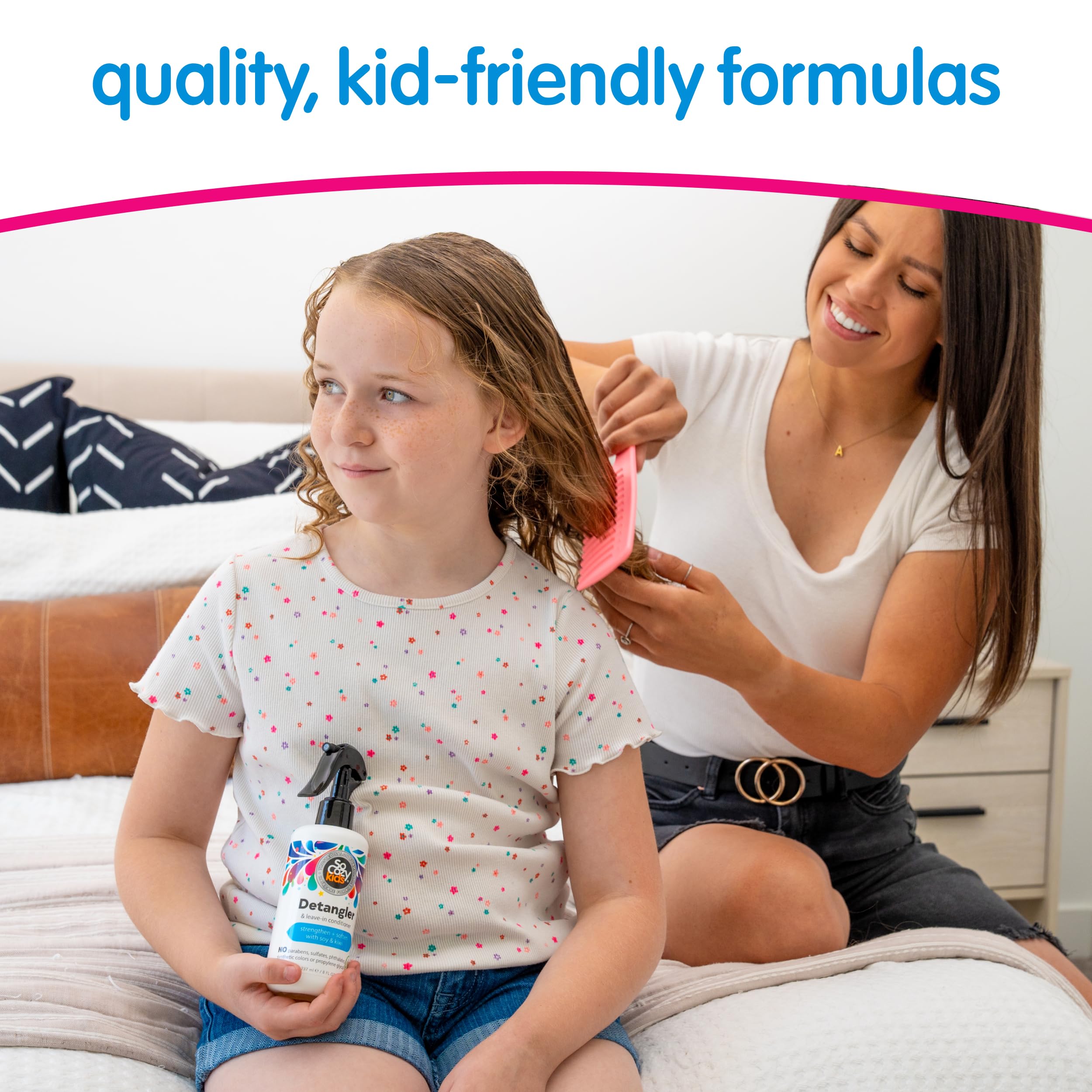 Socozy Detangler Leave-In Conditioner Spray For Kids Hair Strengthens And Softens, No Parabens, Sulfates, Synthetic Colors Or Dy