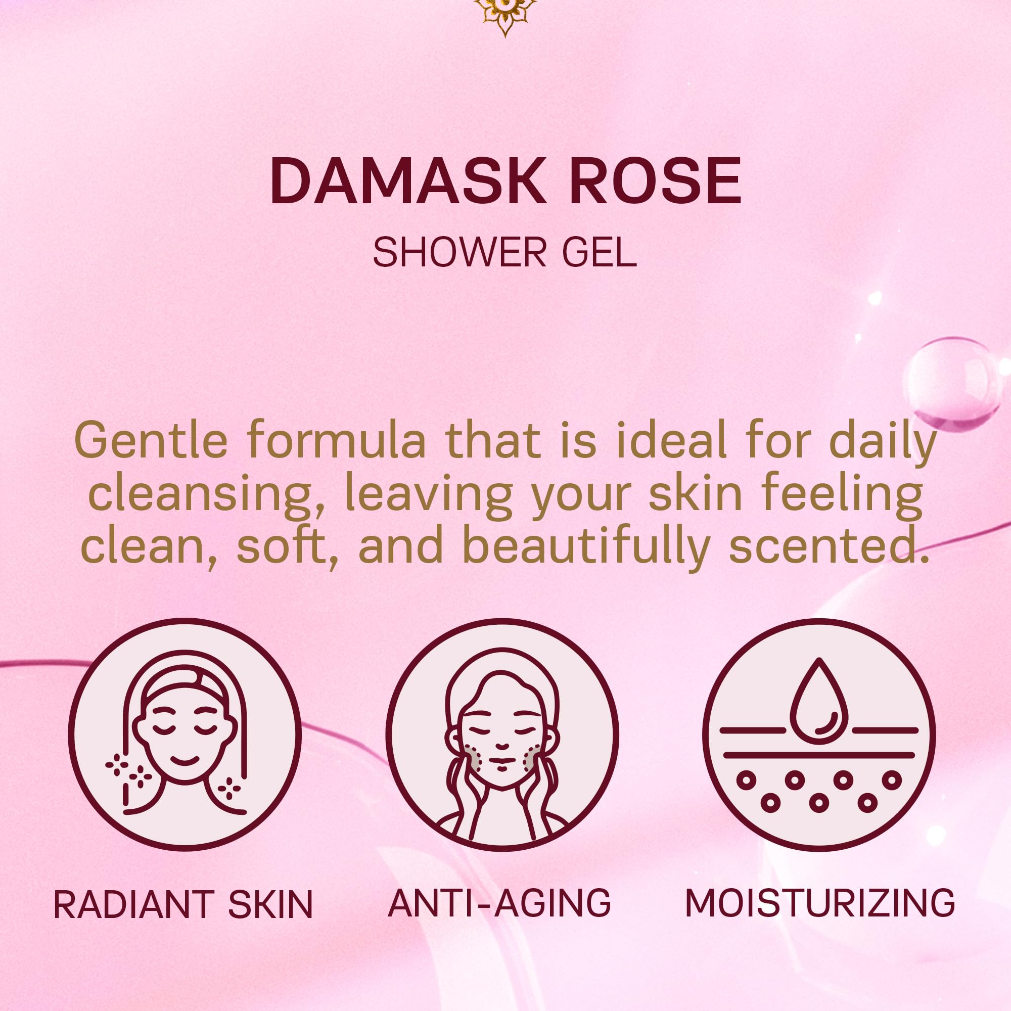 Authentic Bath & Soap Rose Body Wash For Sensitive Skin - Moisturizing Shower Oil With Rose Oil, Rose Water & Essential Oils, Ve