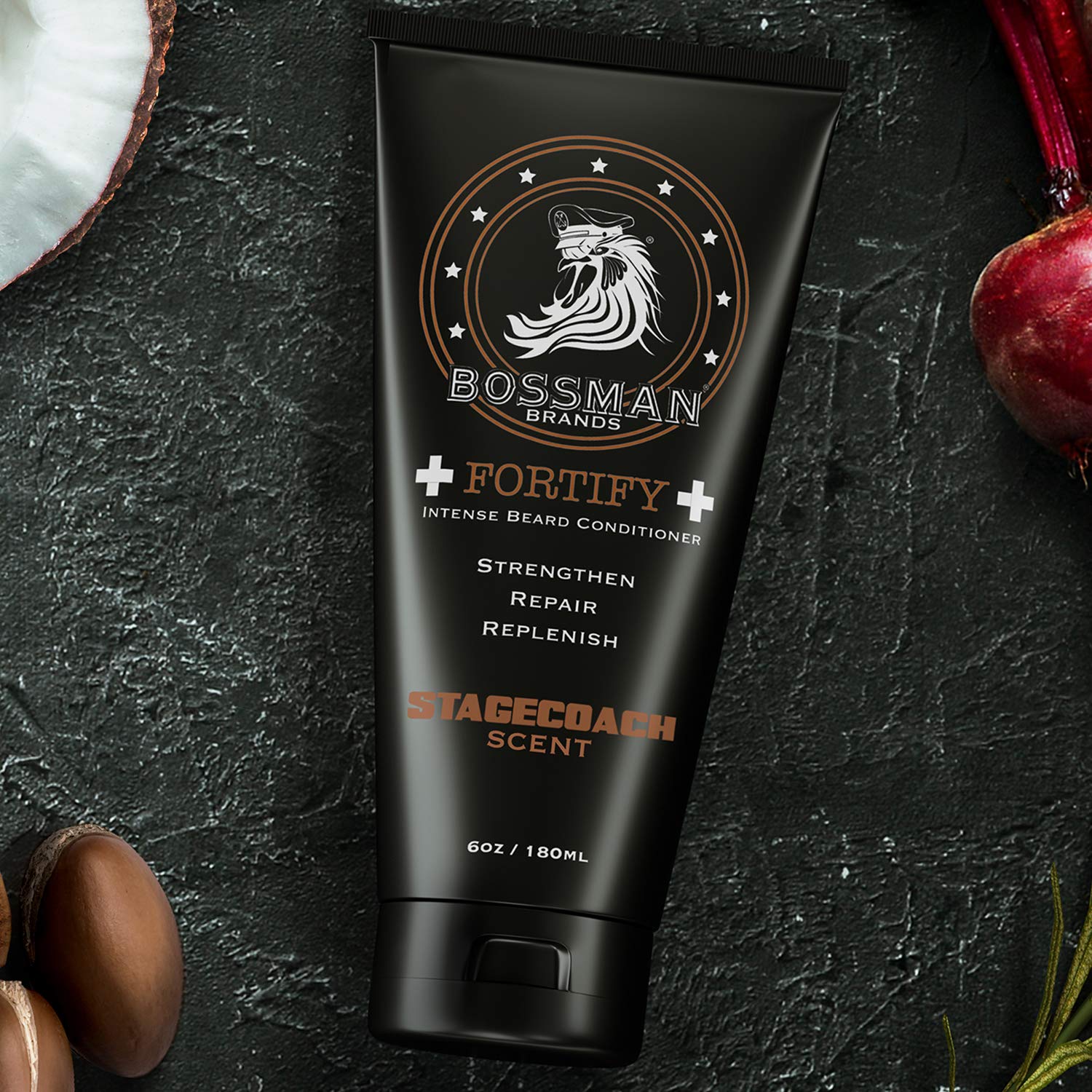Bossman Fortify Intense Conditioner - Moisturize Replenish And Protect Your Beard - Thicker Formula - Natural Ingredients - Made