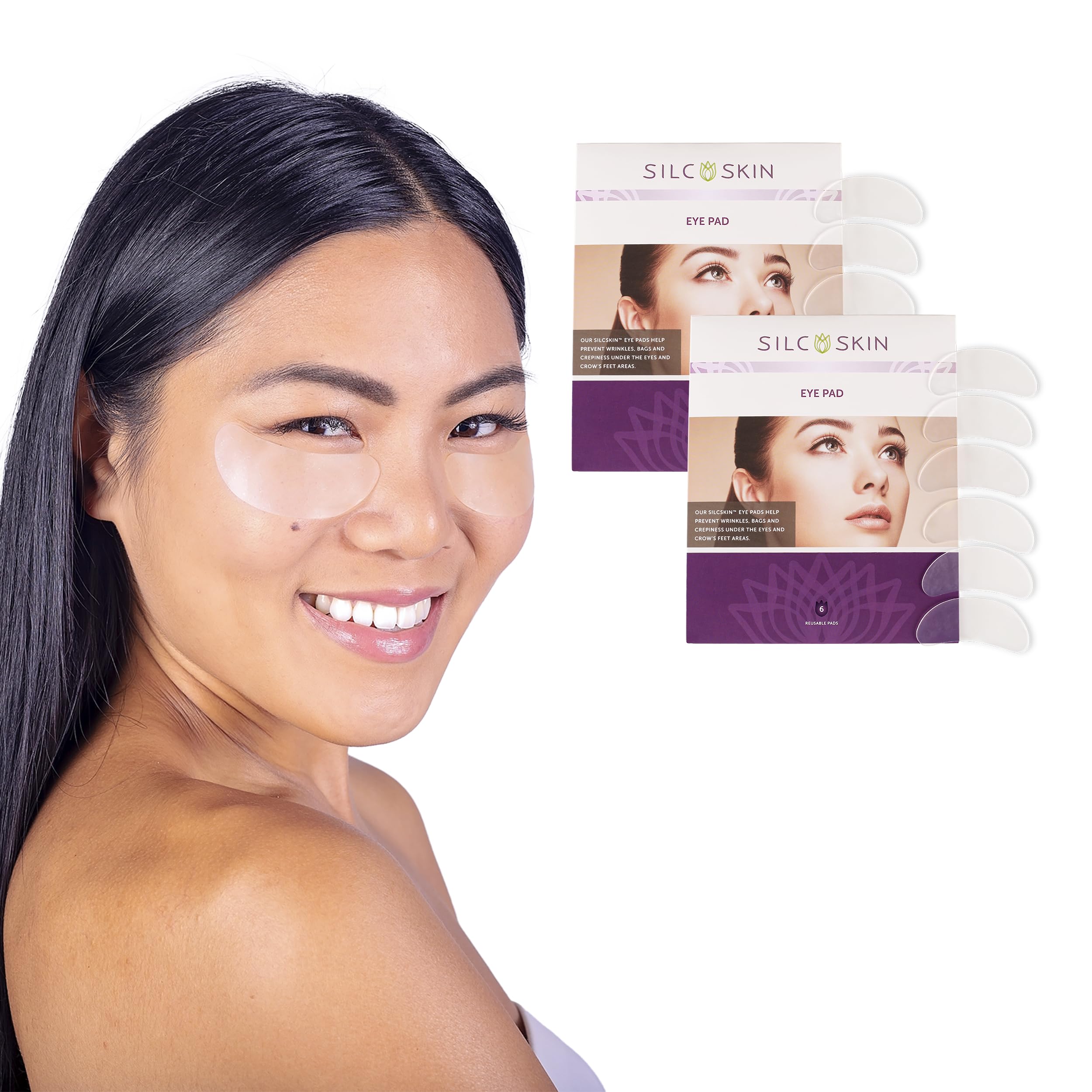 SilcSkin Silicone Eye Pads - Reusable Overnight Eye Patches, Medical-grade Silicone for Fine Lines, Crepey Skin, and Puffiness -