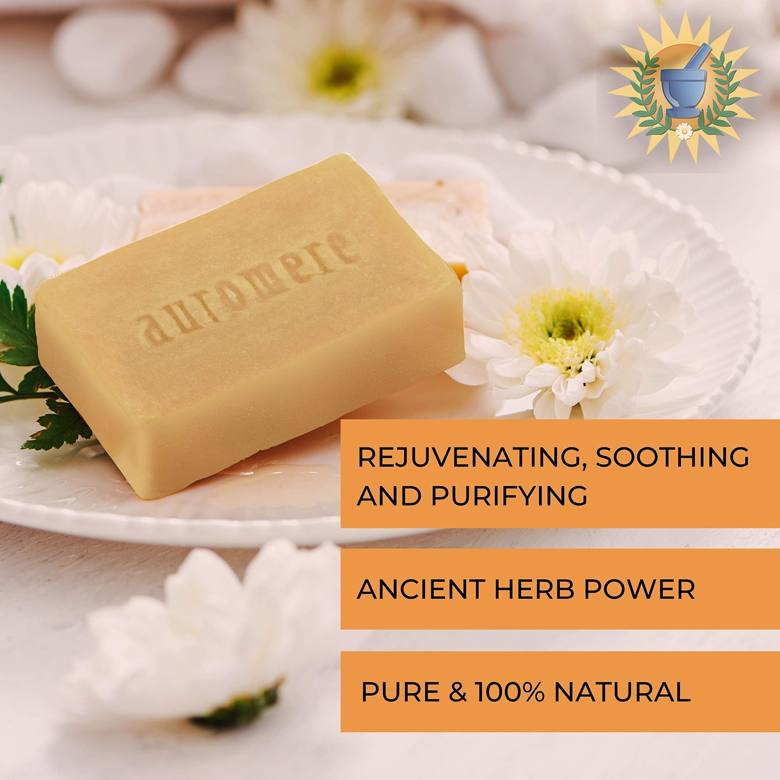 Auromere Ayurvedic Soap Variety Pack - 3 X 2.75Oz Natural Soap Bars - Handmade Vegan Soap With Ayurvedic Herbs & Organic Neem