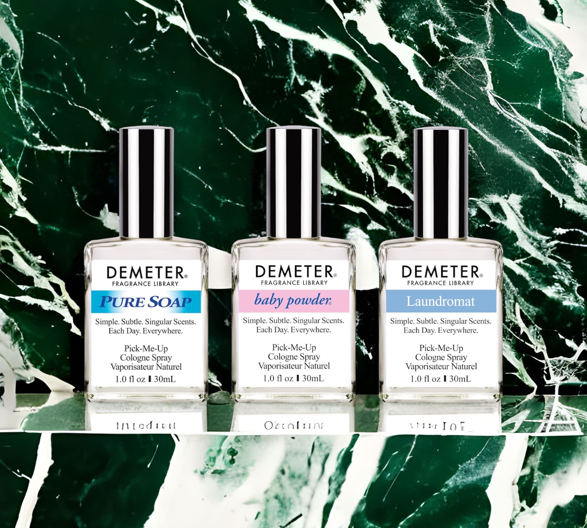 Demeter Fresh And Clean Collection, Set Of 3 Unique Perfumes For Women, Baby Powder, Pure Soap, Laundromat, 1 Oz Each