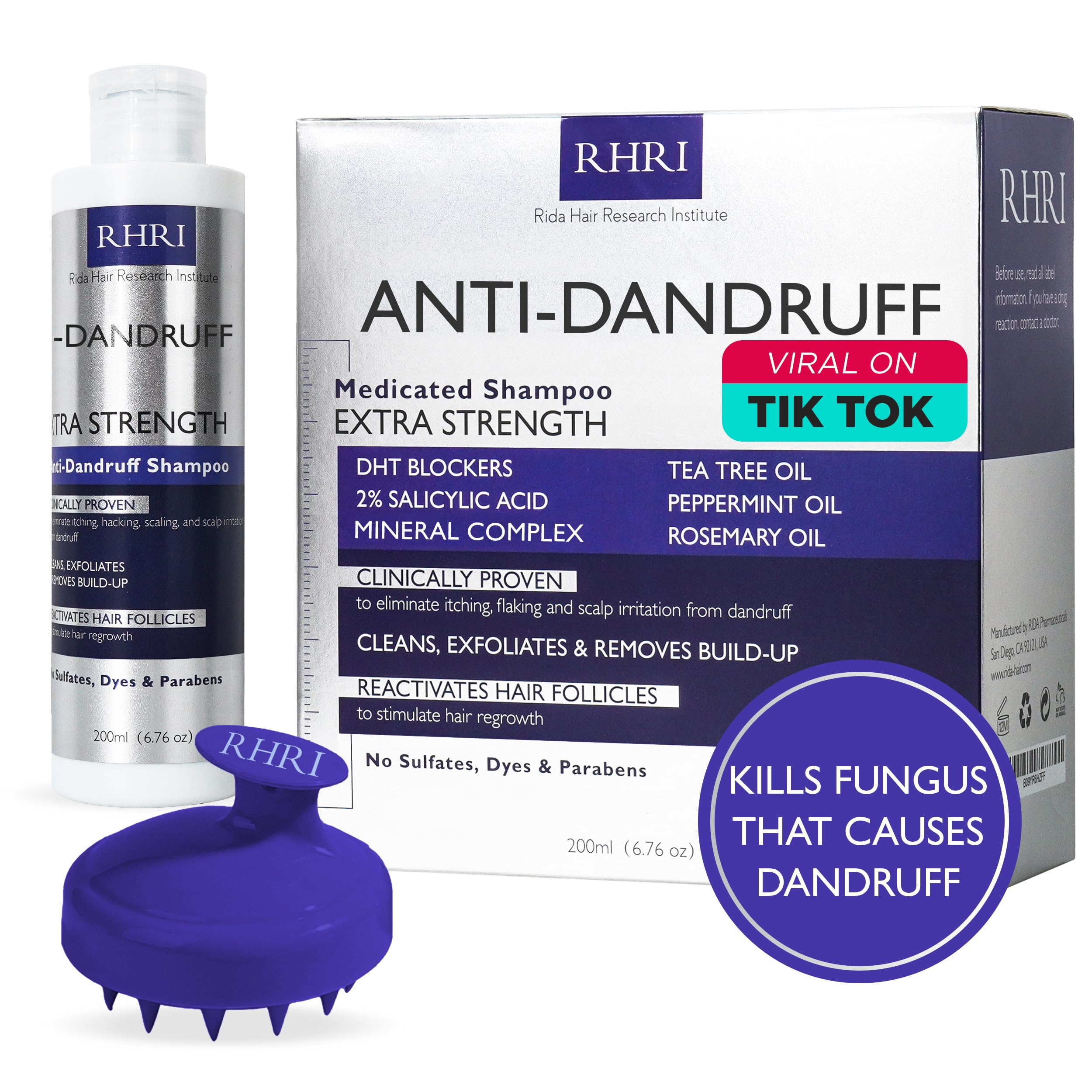 Anti Dandruff Shampoo Refill Anti Fungal Dandruff Mens Shampoo | Medicated, Clarifying, Psoriasis & Biotin Shampoo w/Salicylic A