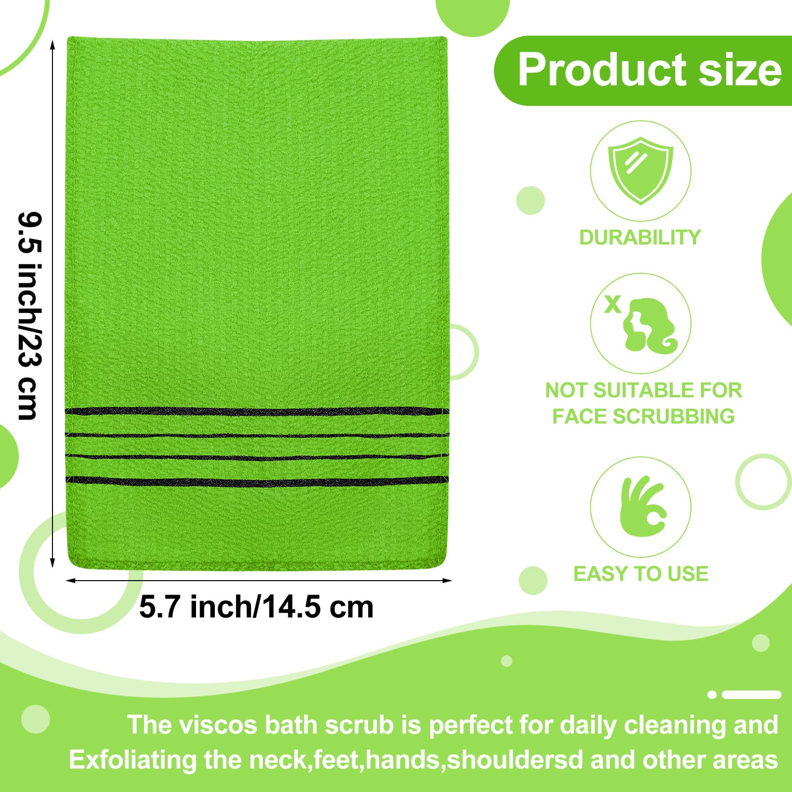 Tatuo 12-Pack Korean Exfoliating Mitts, Large Body Scrubber Gloves in Yellow, Green, Blue, Pink for Dead Skin Removal