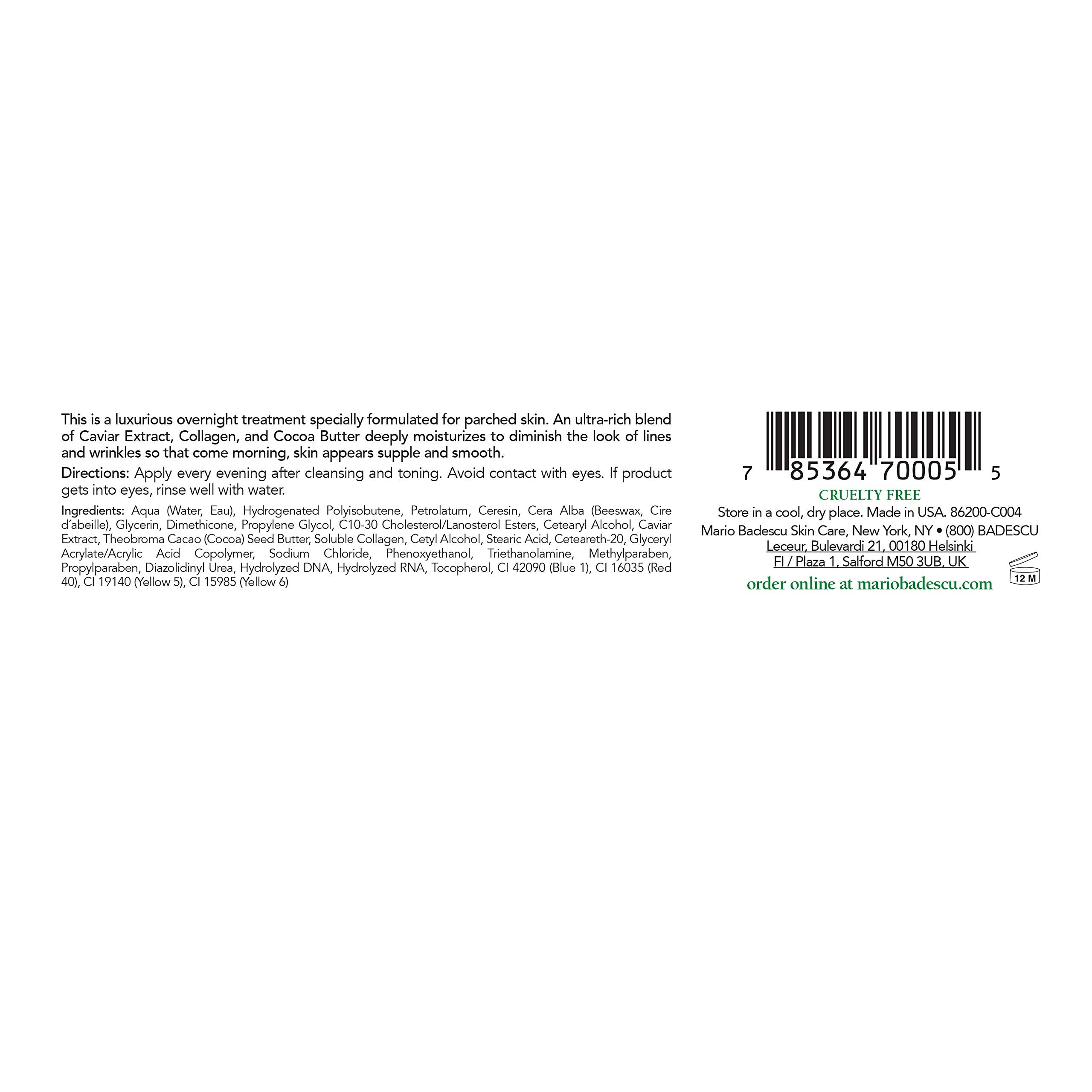 Mario Badescu Caviar Night Cream For Women Anti Aging Ultra-Rich Face Cream Formulated With Revitalizing Caviar Extract & Smooth