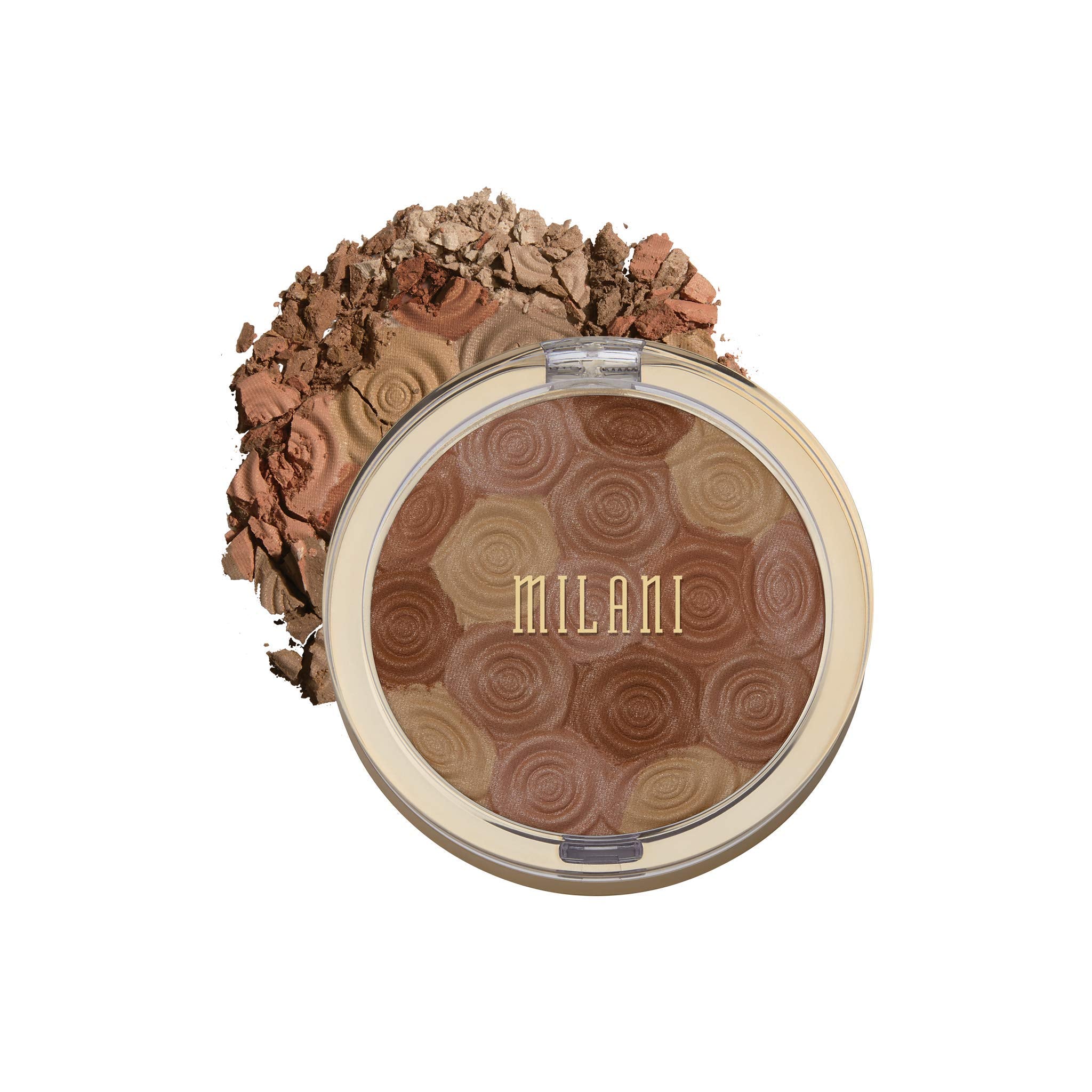 Milani Illuminating Face Powder - Hermosa Rose (035 Ounce) Cruelty-Free Highlighter, Blush & Bronzer In One Compact To Shape, Co