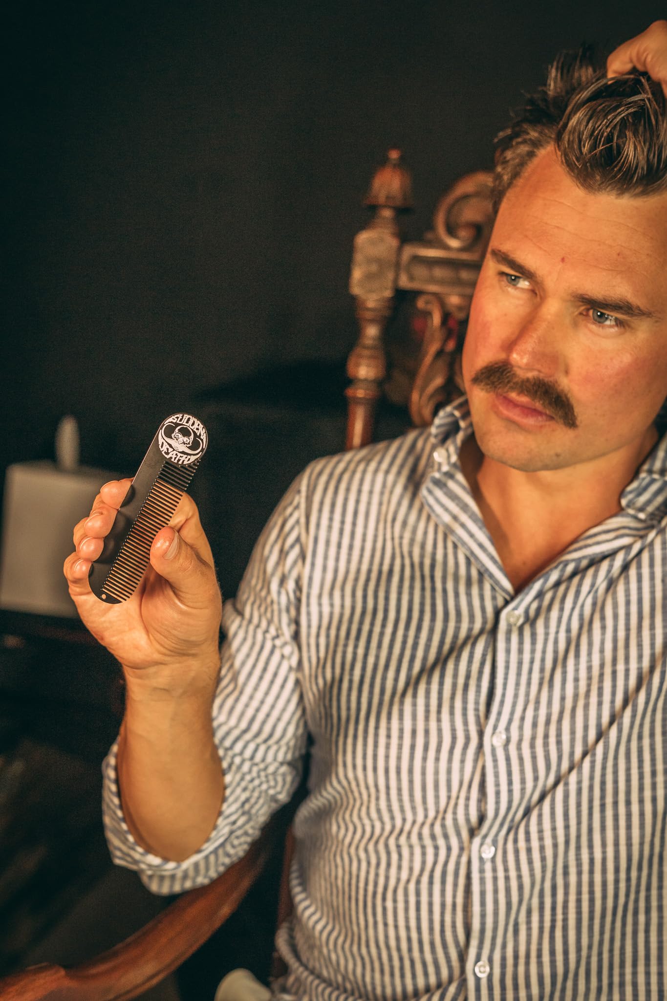 The Vintage Grooming Co. Gold Standard Mustache Kit - 4 One Ounce Mustache Wax, 2 Combs, 1 Night Fury Mustache Wax Remover Oil